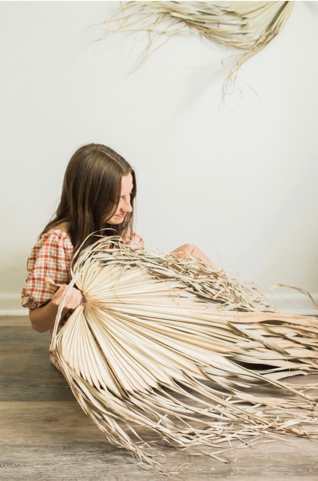 パームリーフオブジェ　PALM LEAF OBJET L wtw 3ft. JUMBO Sun-Dried Wild Untouched Palm Leaf Wispy Frond