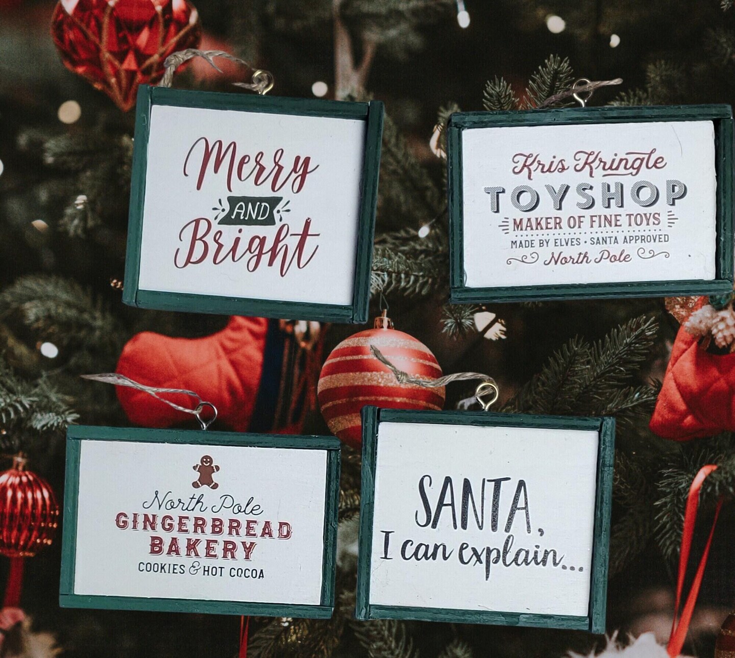 handmade-rustic-wood-sign-christmas-tree-ornaments-festive-wooden-painted-holiday-ornament-set-rustic-farmhouse-style-decor-set-of-4-makerplace-by-michaels