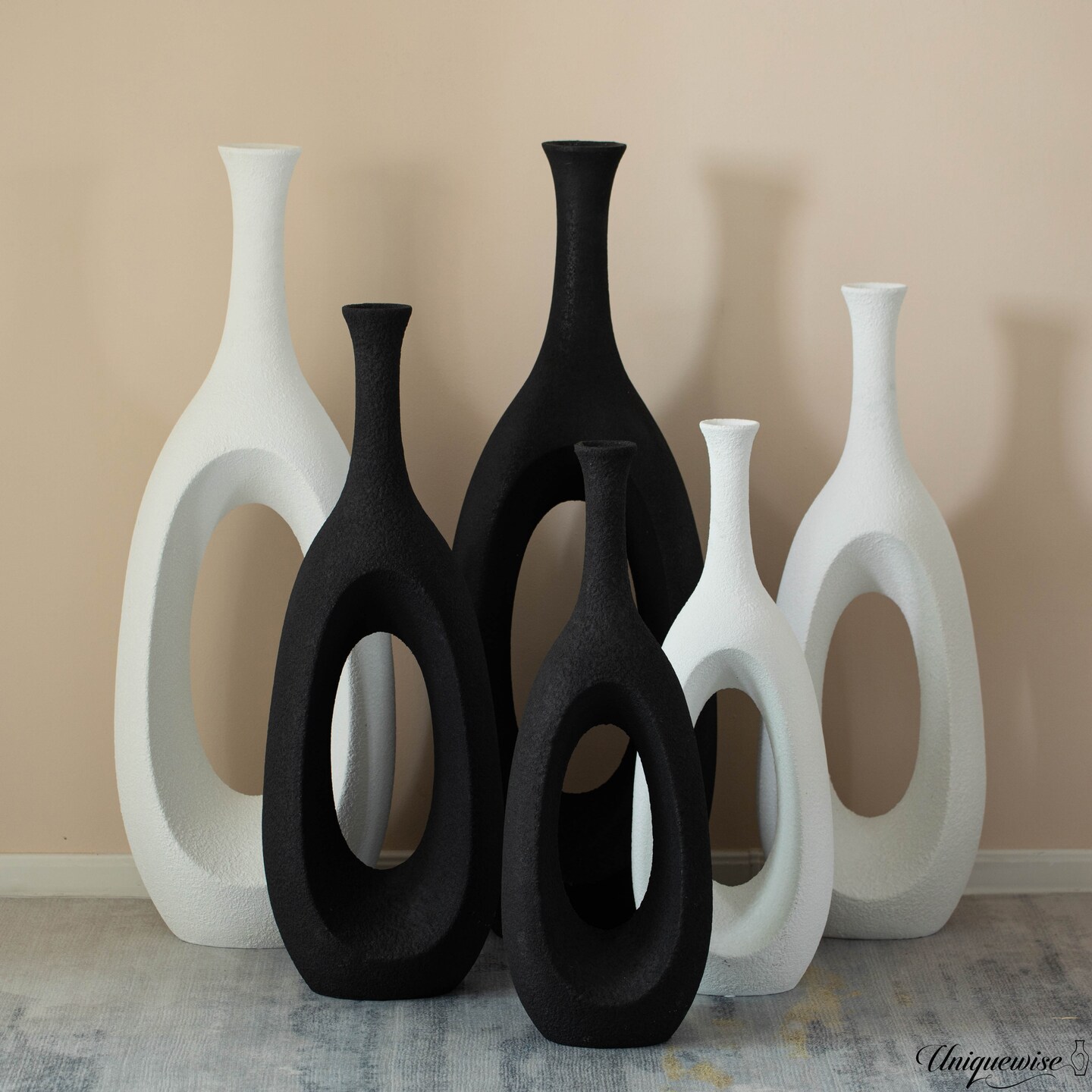 Frosted Fiberglass Tall Floor Vase - Decorative Vase for Modern Home Decor, Perfect for Living Room, Home Office, Bedroom, Kitchen, Coffee Bar, Farmhouse Decor, and Wedding Centerpieces