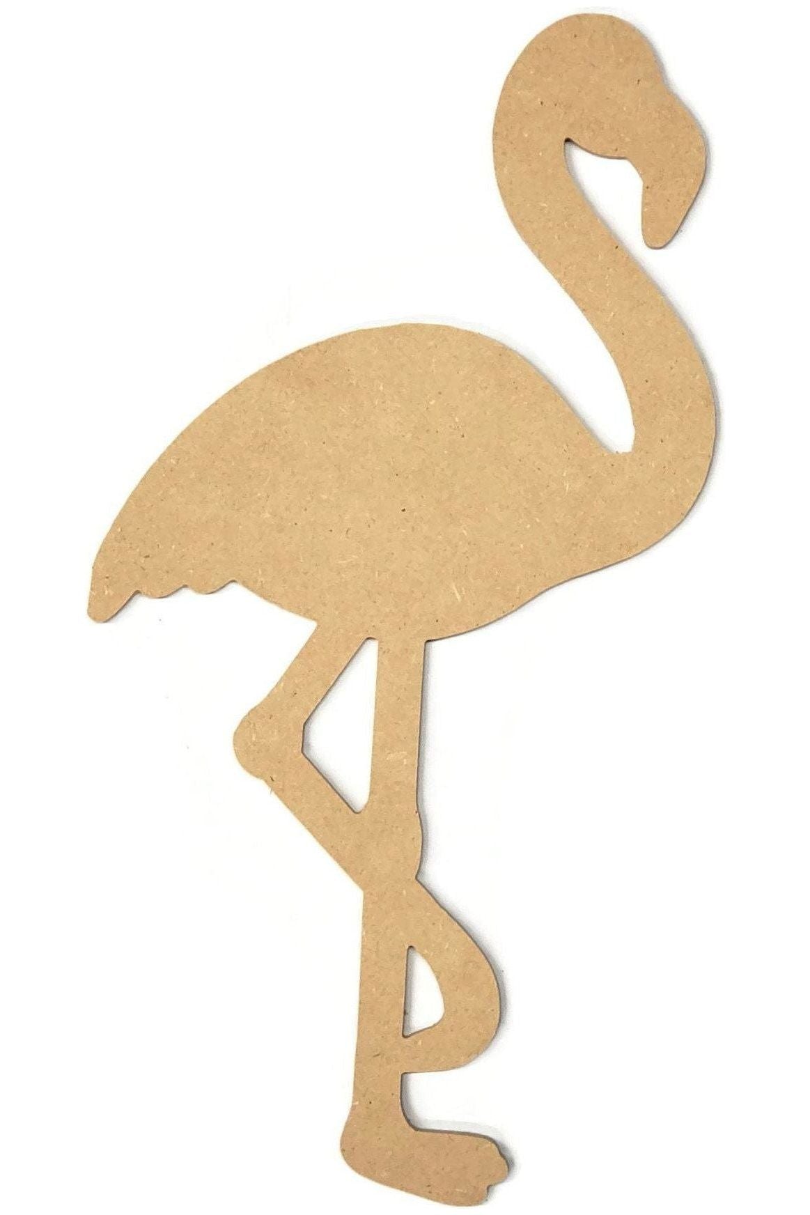 14&#x22; Unpainted MDF Flamingo Wood Cut Out