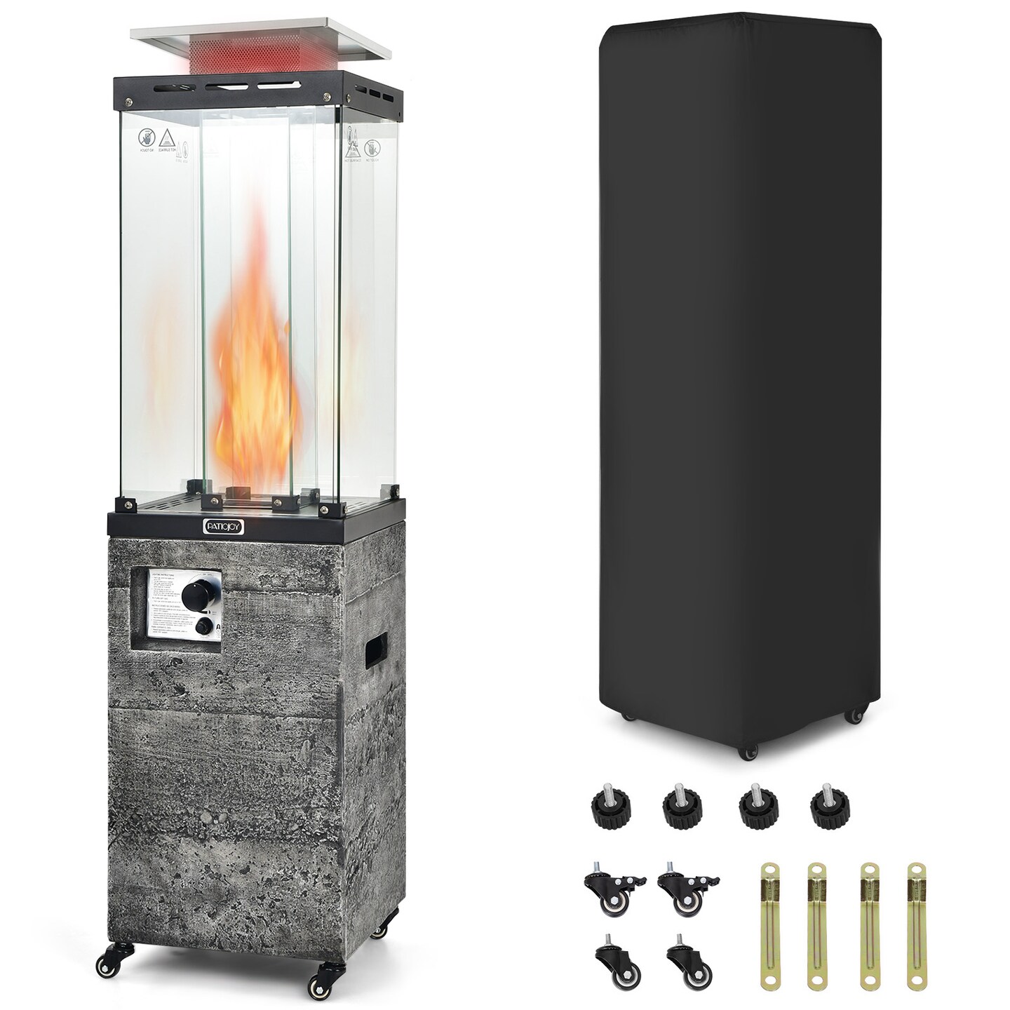 Propane Patio Heater with 41,000 BTU, Wheels and Waterproof Cover
