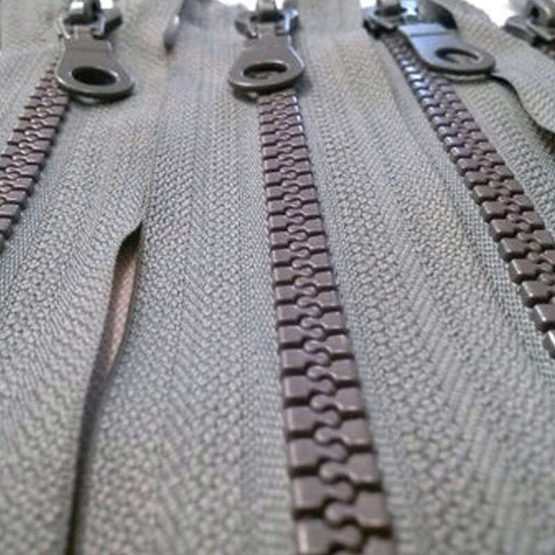 Grey Molded Plastic Zipper 4MM 5 Inches Closed Bottom