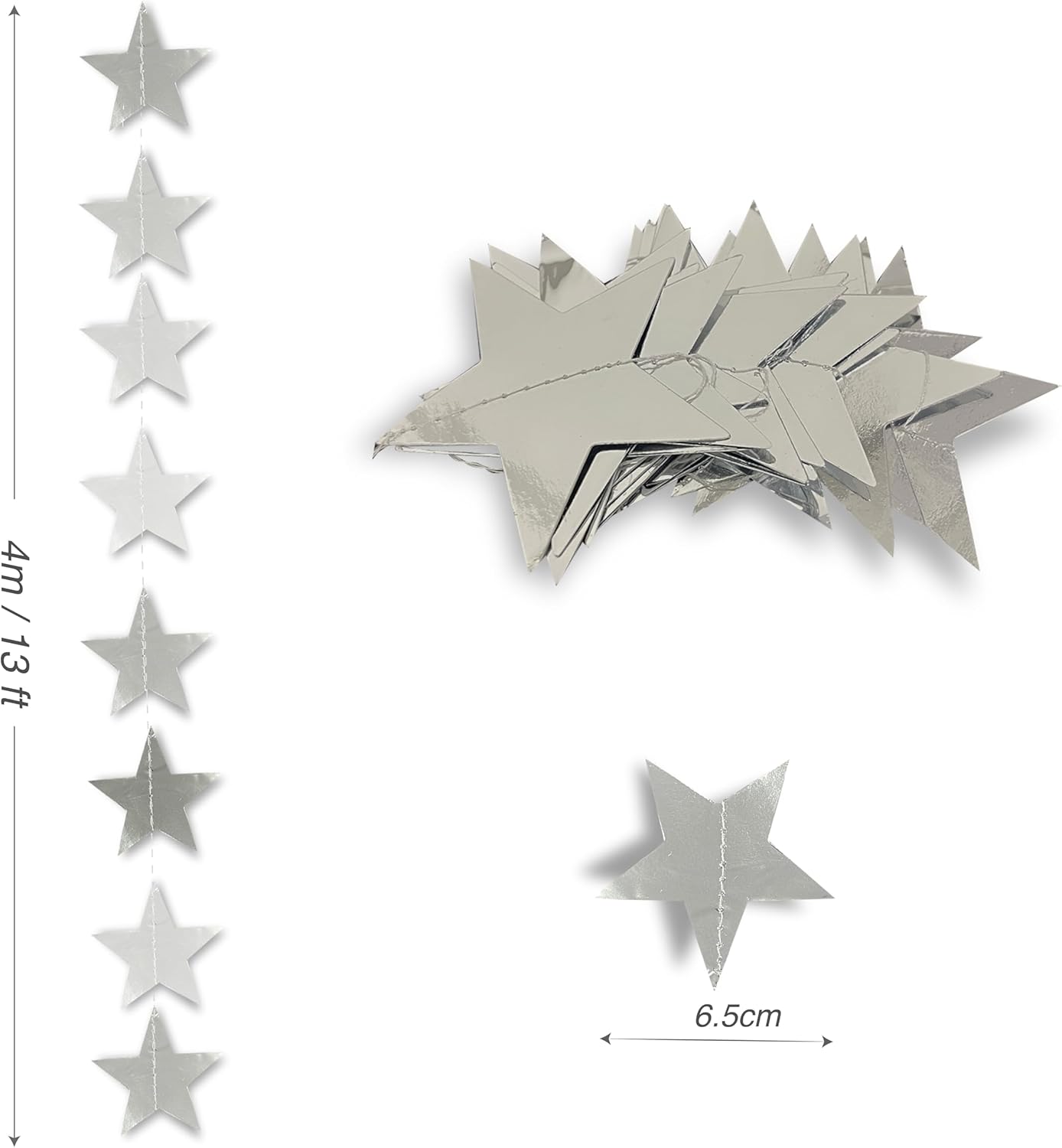 Silver Star Hanging Garlands Party Decorations