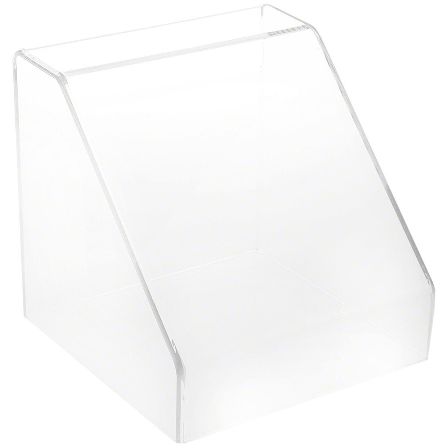 Plymor Clear Acrylic Slanted Front Display Case with No Base, 8&#x22; x 8&#x22; x 8&#x22;
