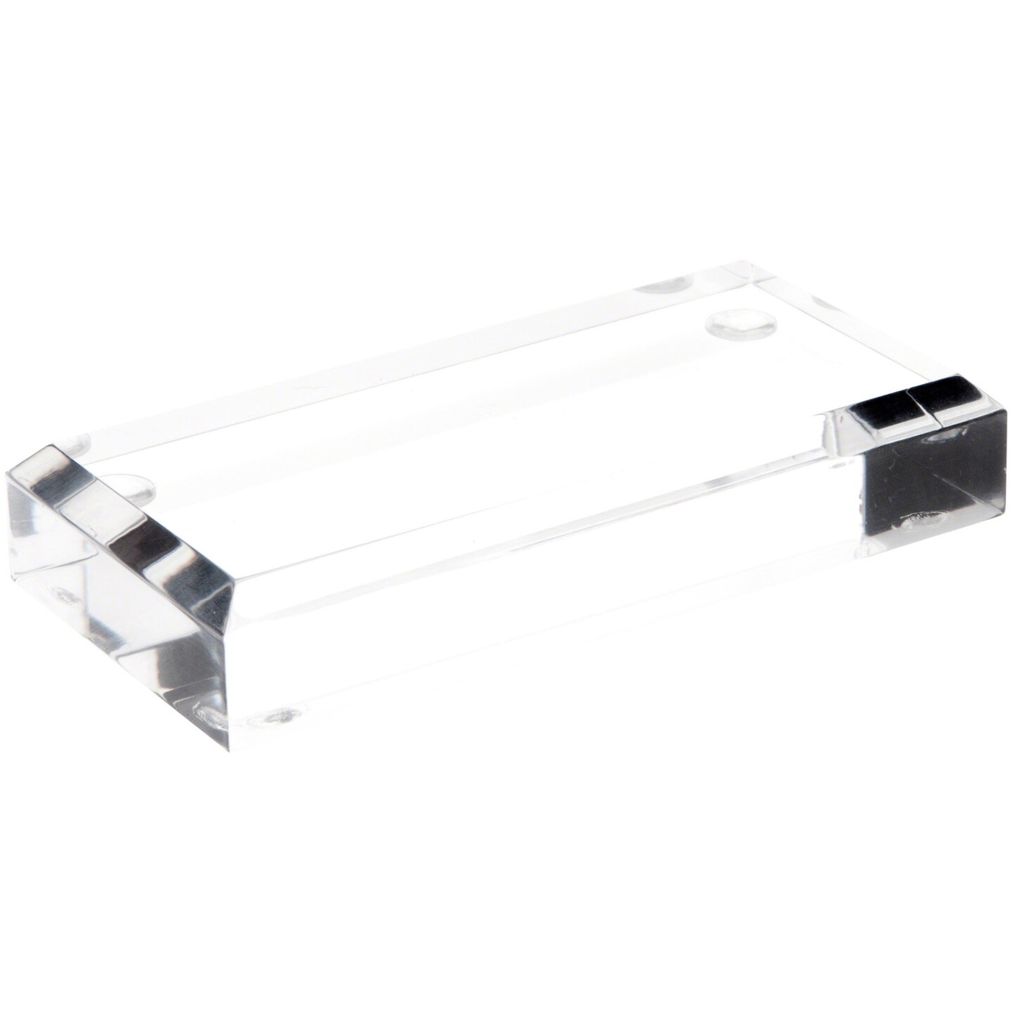 Plymor Clear Acrylic Rectangular Beveled Display Base, 4" W x 2" D x 0.75" H