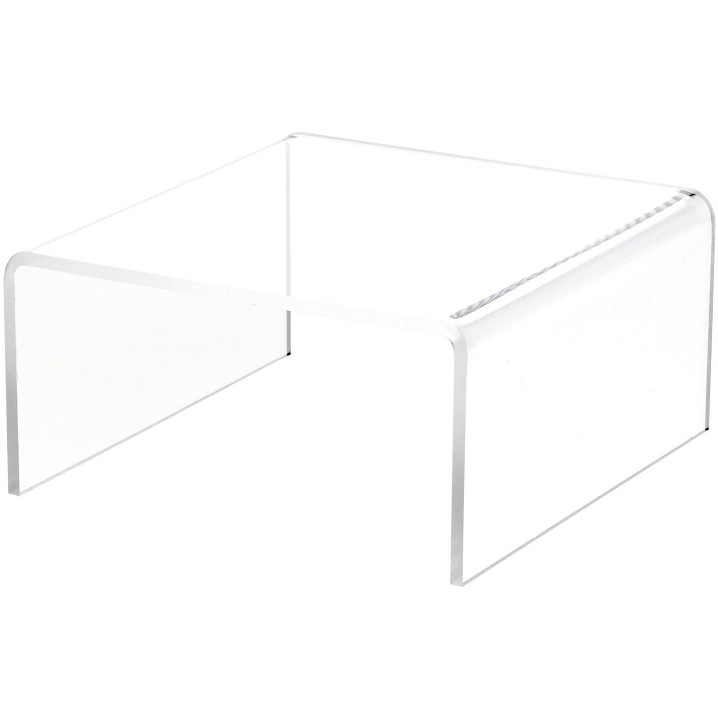 Plymor Clear Acrylic Short Square Display Riser, 3" H x 6" W x 6" D (3/16" thick)