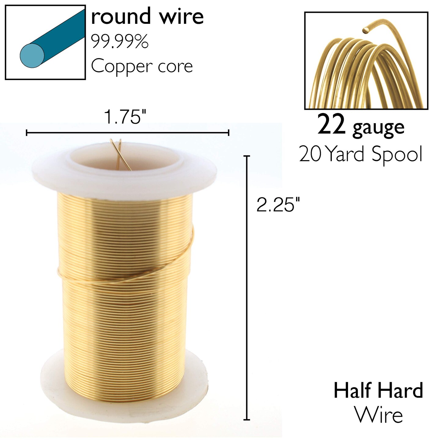 The Beadsmith Wire Elements Lacquered Tarnish-Resistant Copper Wire