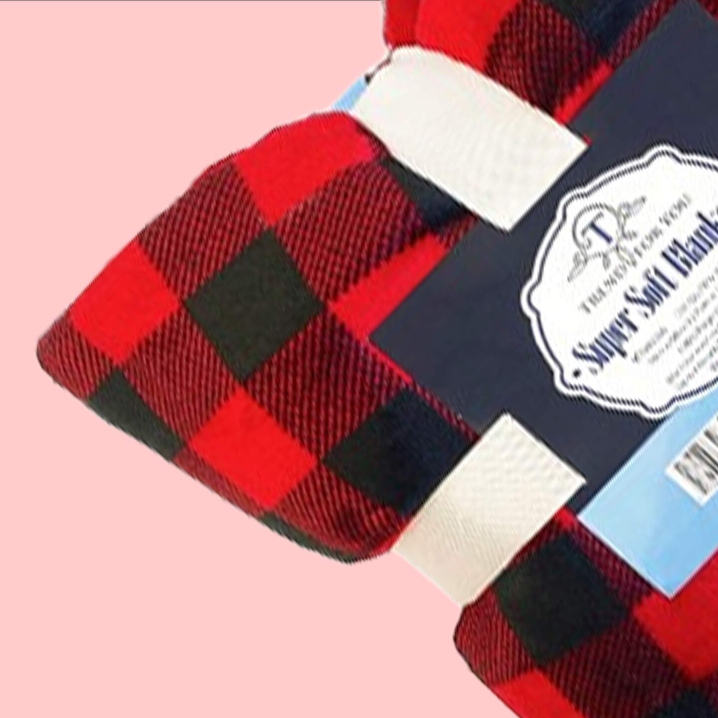 50x60" Checkered Red & Black Sherpa Throw Blanket Coral Fleece Front