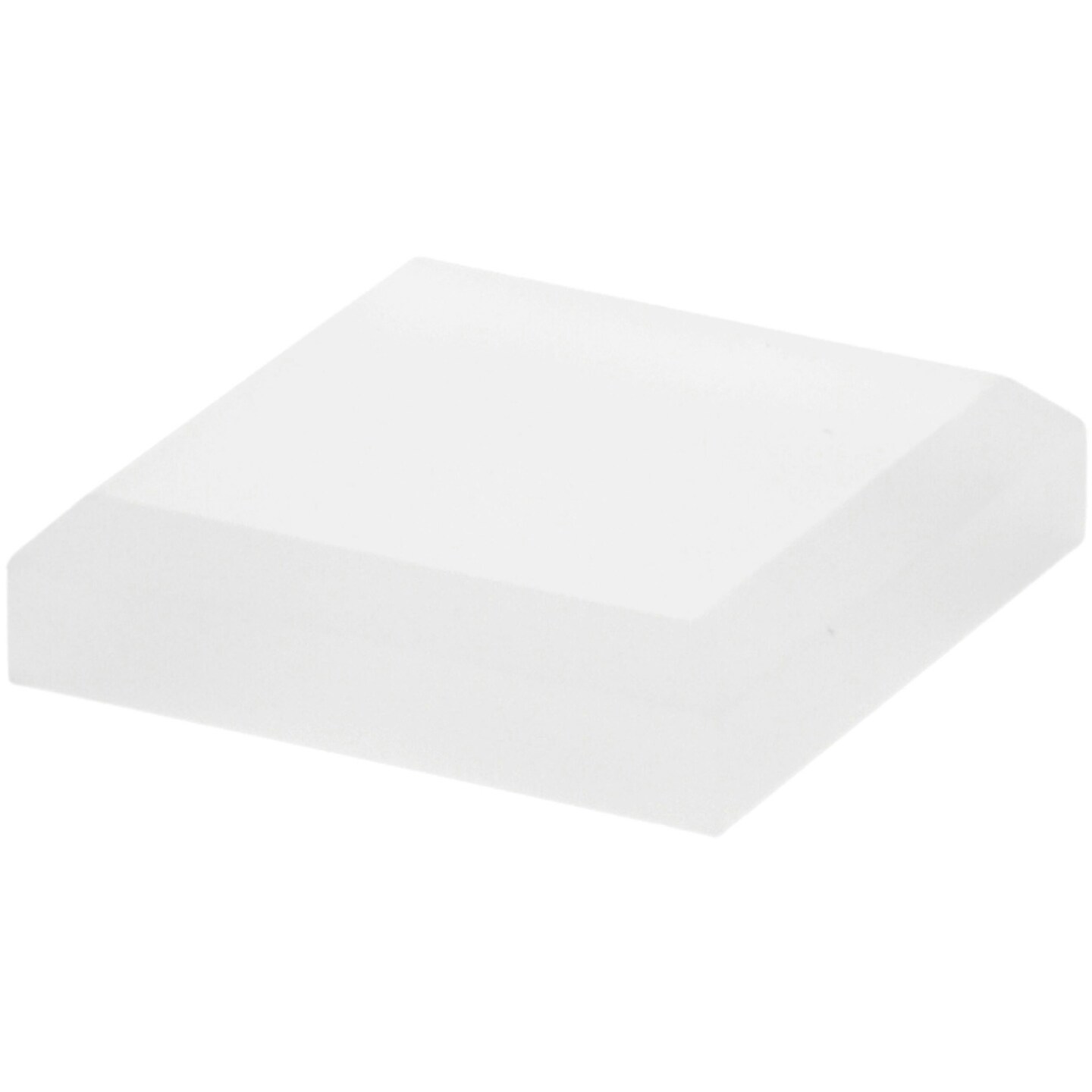 Plymor Frosted Acrylic Square Beveled Display Base, 2" W x 2" D x 0.5" H