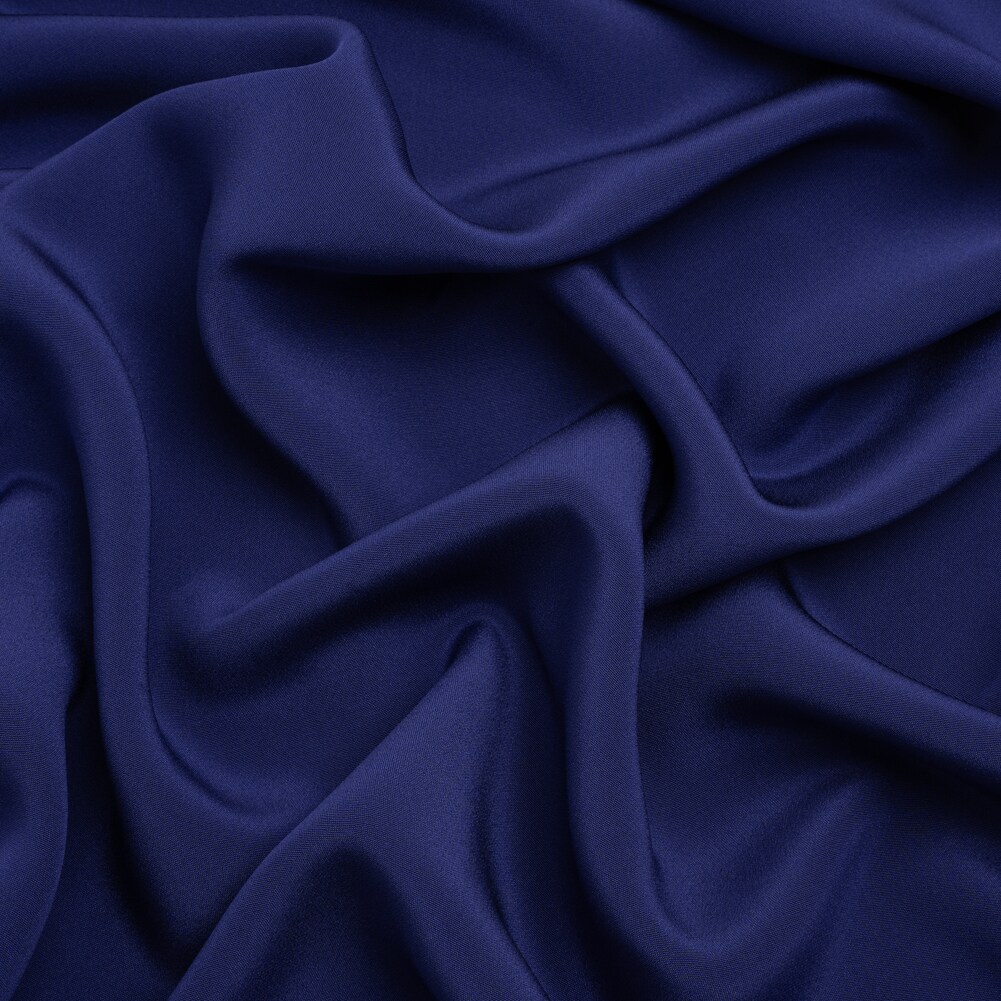 1 Yard Estate Blue Silk 4 Ply Crepe Fabric Premium Collection , 44 Inches Width