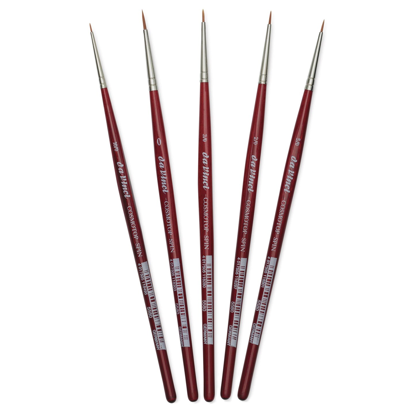Da Vinci Cosmotop Spin Brushes - Round, Short Handle, Mini Detail Set of 5