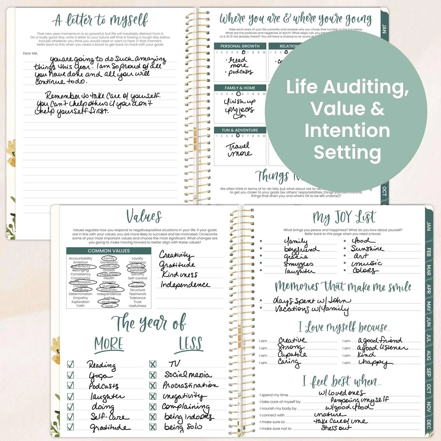 bloom daily planners 2026 Soft Cover Weekly & Monthly Planner, 8.5" x 11", Beige Bouquet