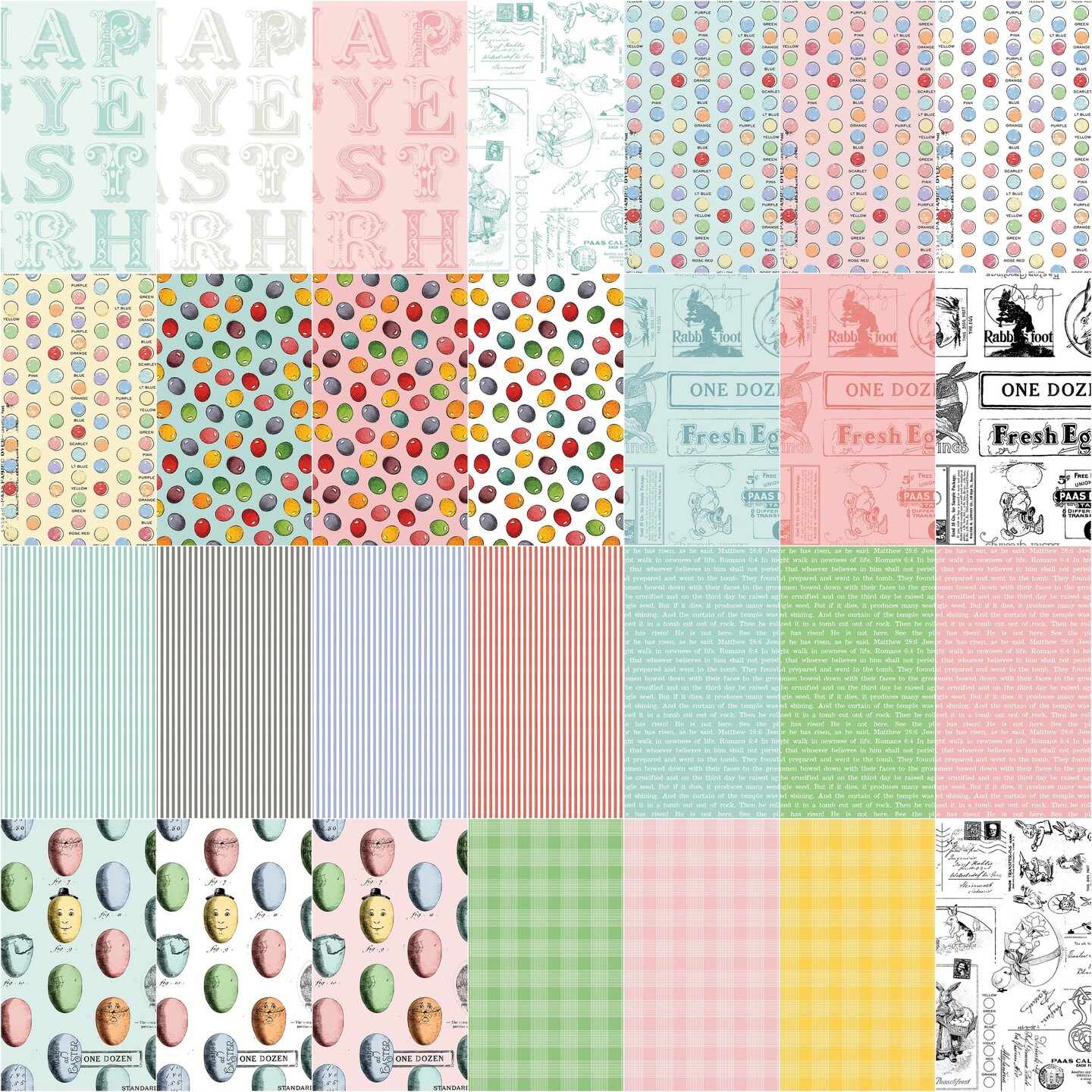 Egg Hunt Fat Quarter Bundle by J. Wecker Frisch for Riley Blake (FQ-17140-28)