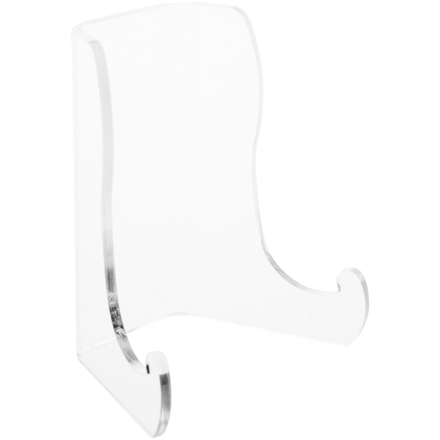 Plymor Clear Acrylic Small Flat Back Easel with Shallow Support Ledges, 3" H x 2.5" W x 2" D
