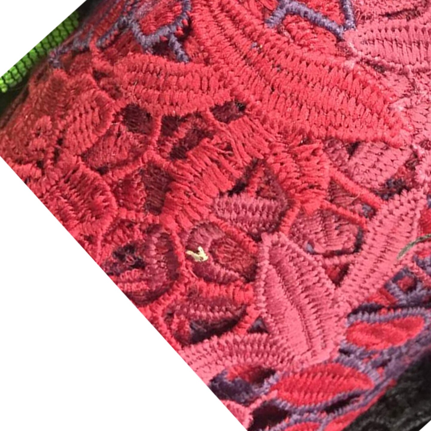 1 Yard Burgundy &#x26; Plum Italian Cotton Guipure Lace Luxury Couture Lace 54 Inches Wide