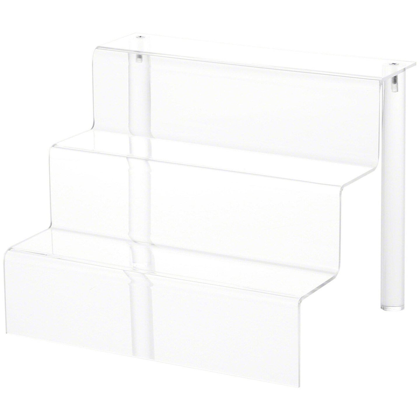 Plymor Clear Acrylic 3-Step Display Stairs, 7.75&#x22; H x 10&#x22; W x 8&#x22; D