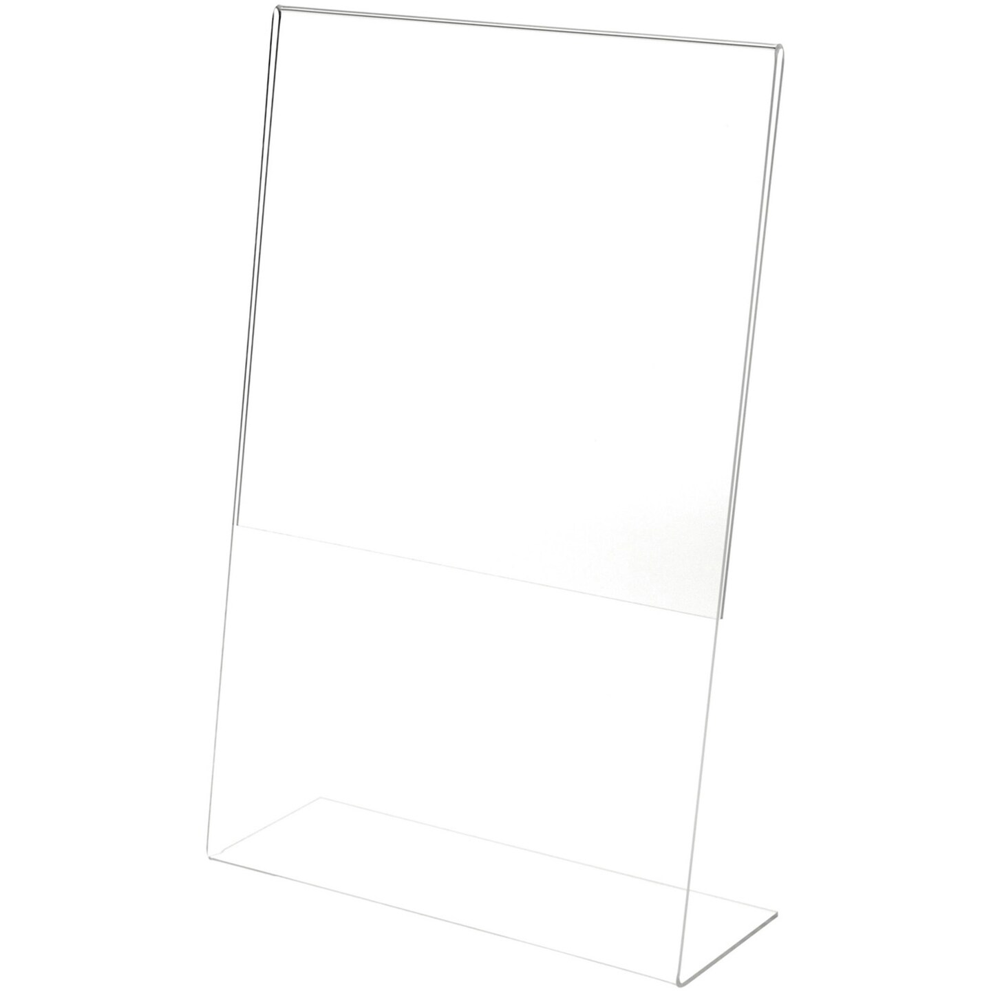 Plymor Clear Acrylic Sign Display / Literature Holder (Angled), 11" W x 17" H