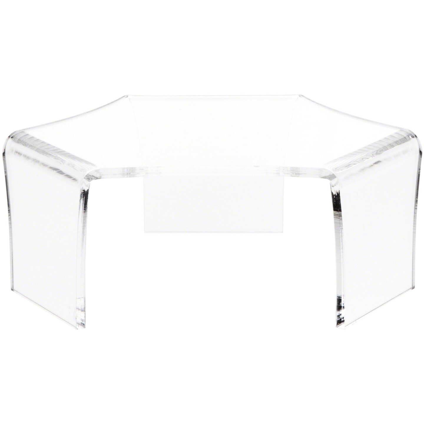 Plymor Clear Acrylic Tri-Leg (6 Sided) Display Riser, 3.5" H x 8.75" W x 7.5" D