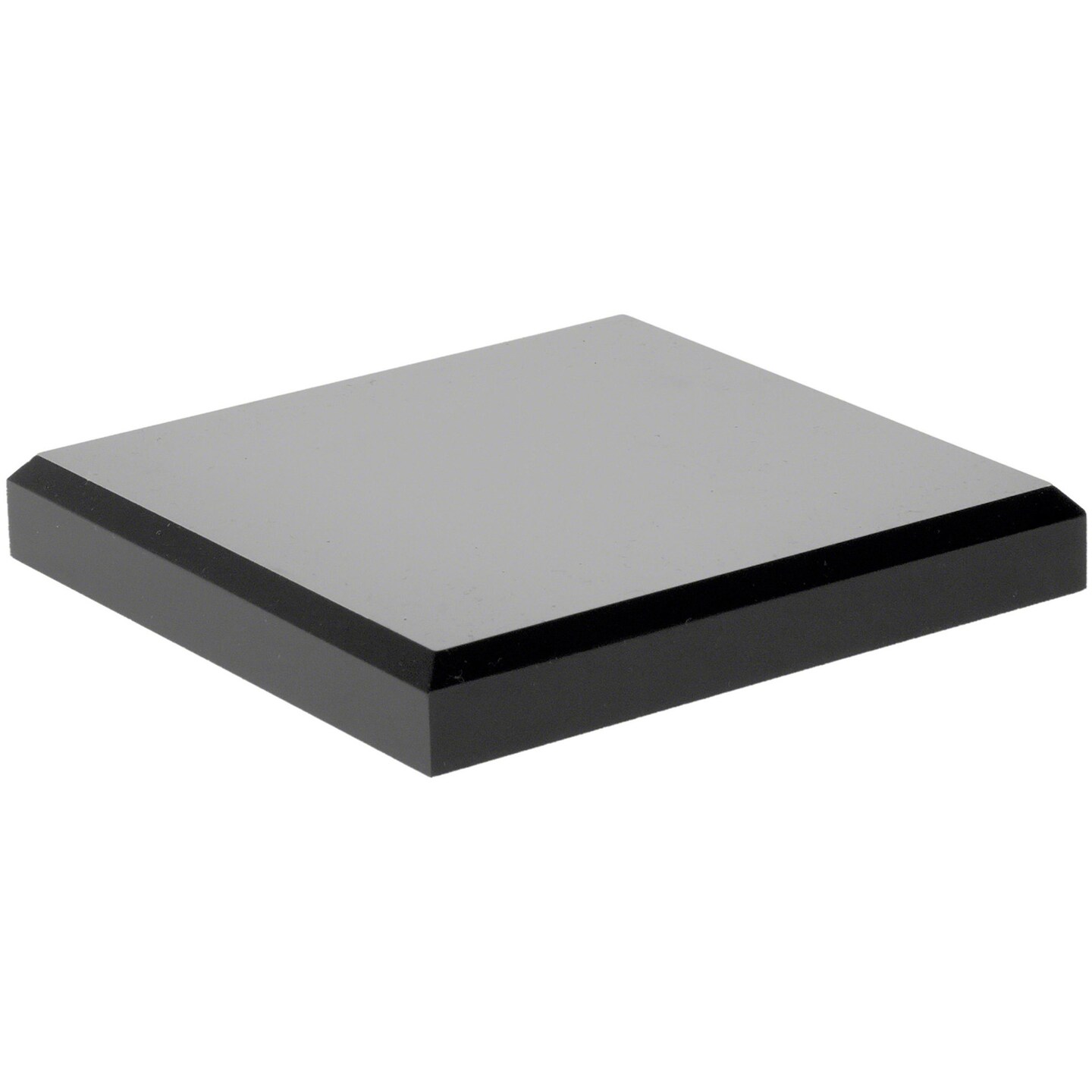Plymor Black Acrylic Square Beveled Display Base, 5" W x 5" D x 0.75" H