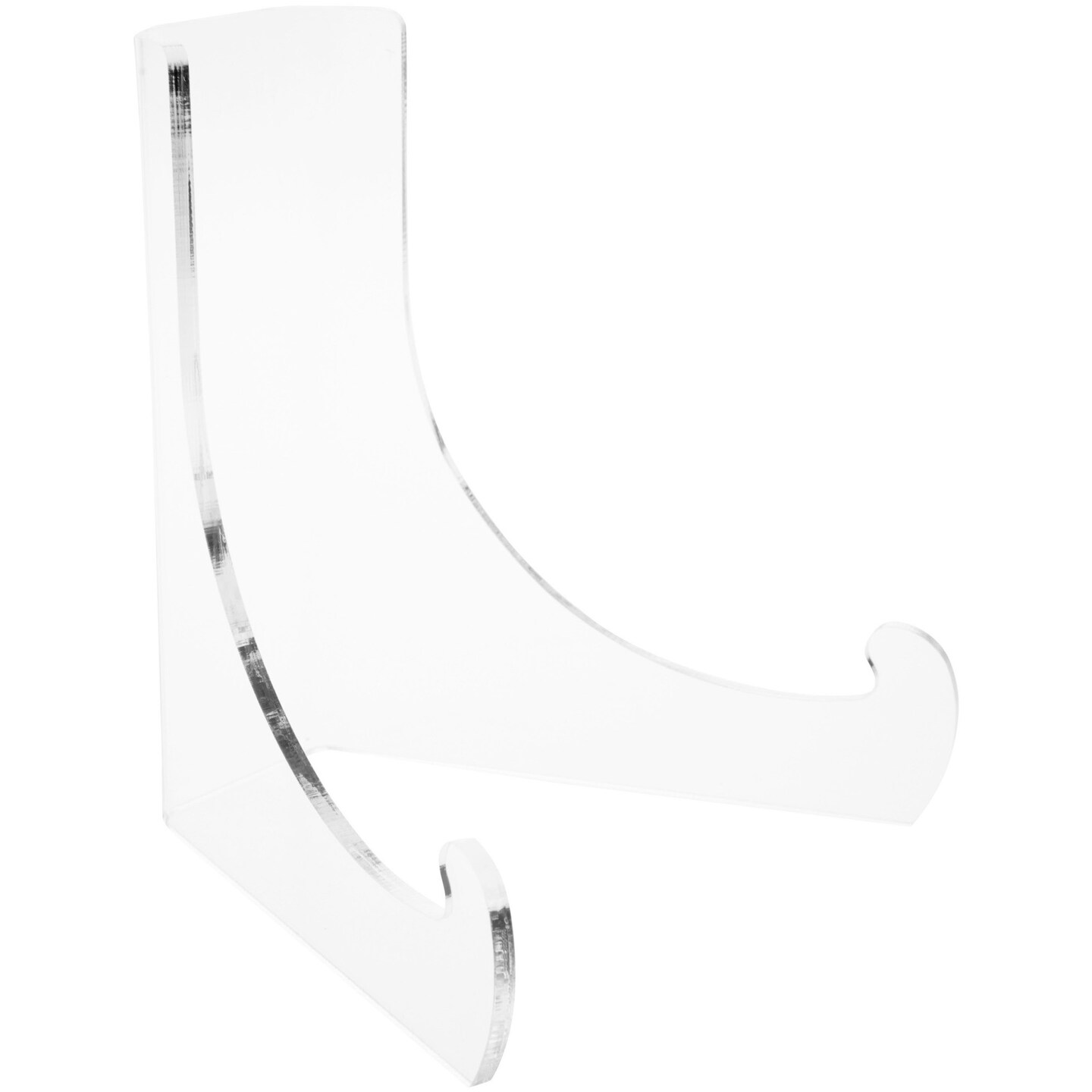 Plymor Clear Acrylic Flat Back Easel with Deep Support Ledges, 4.5" H x 3.75" W x 4" D