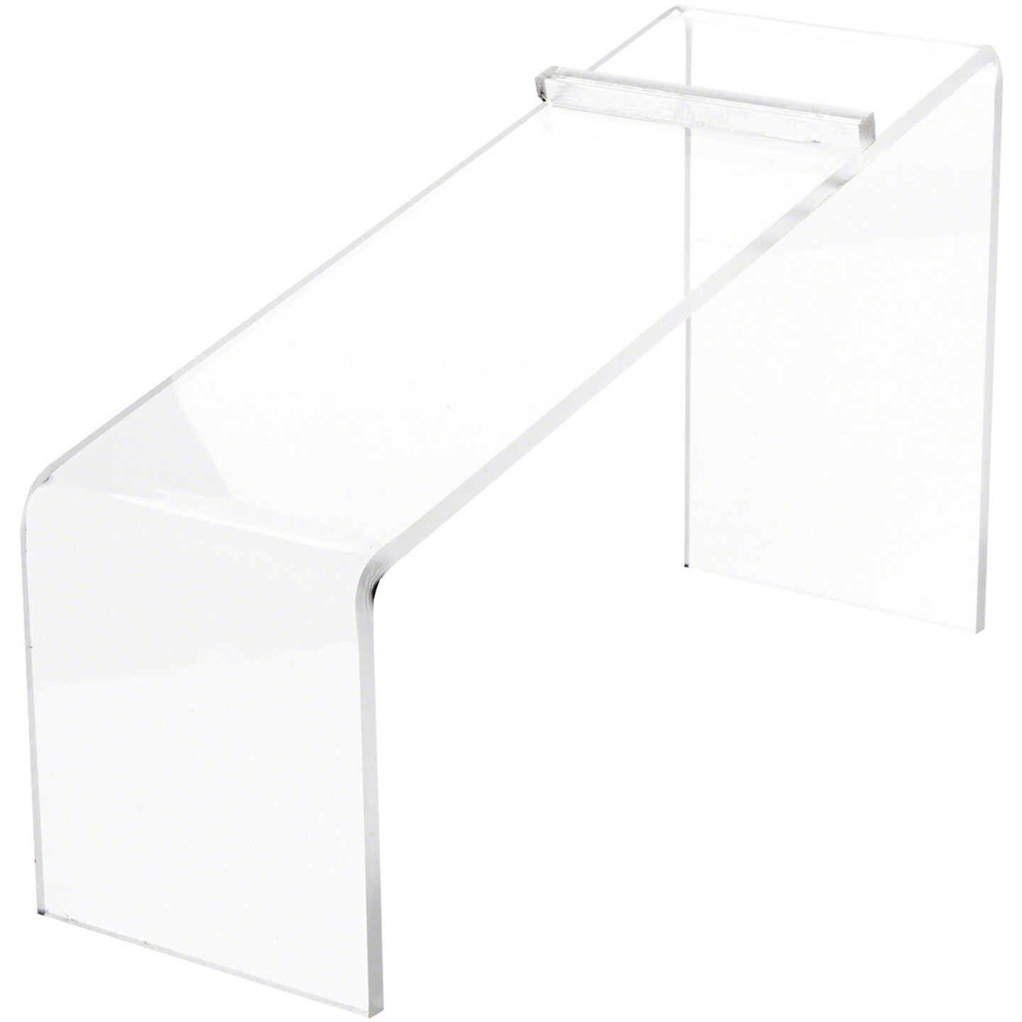 Plymor Clear Acrylic Elevated Heel Shoe Display Riser, 3" W x 9" D x 5" H