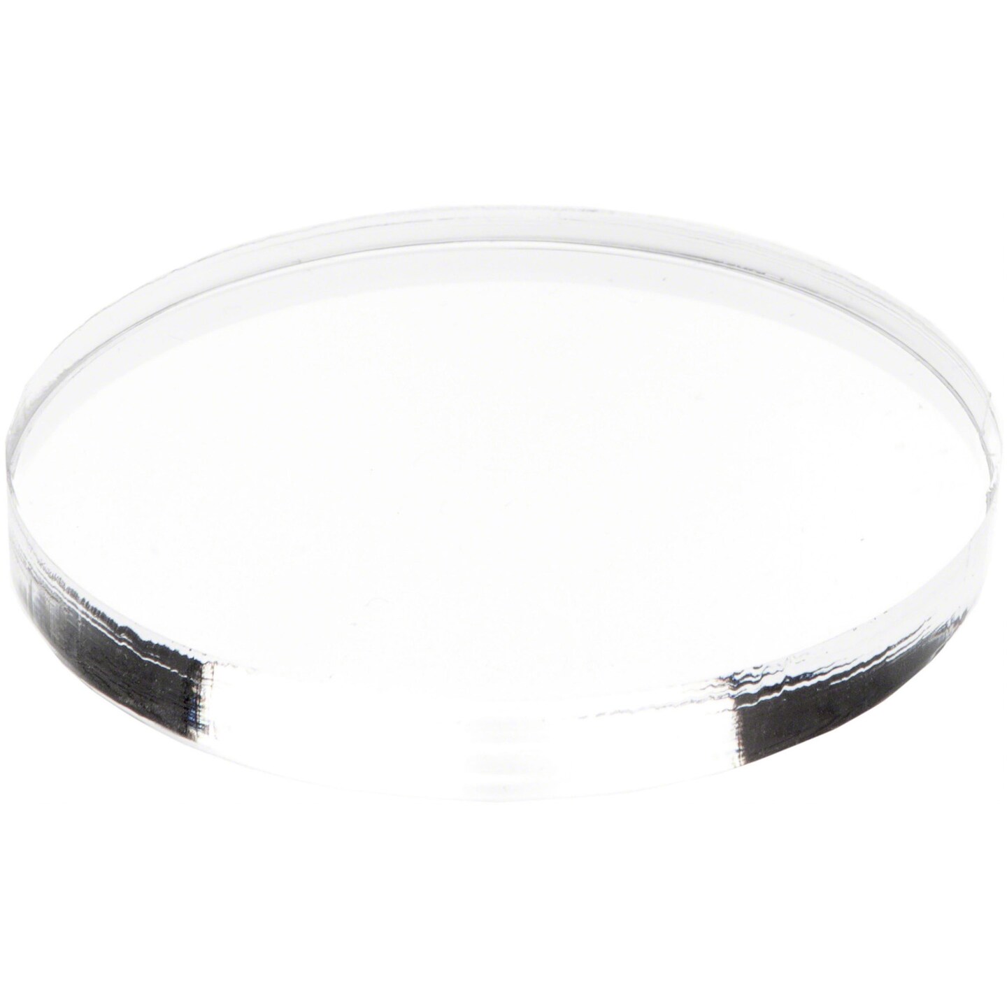 Plymor Clear Acrylic Round Standard-Edge Display Base, 3" W x 3" D x 0.375" H