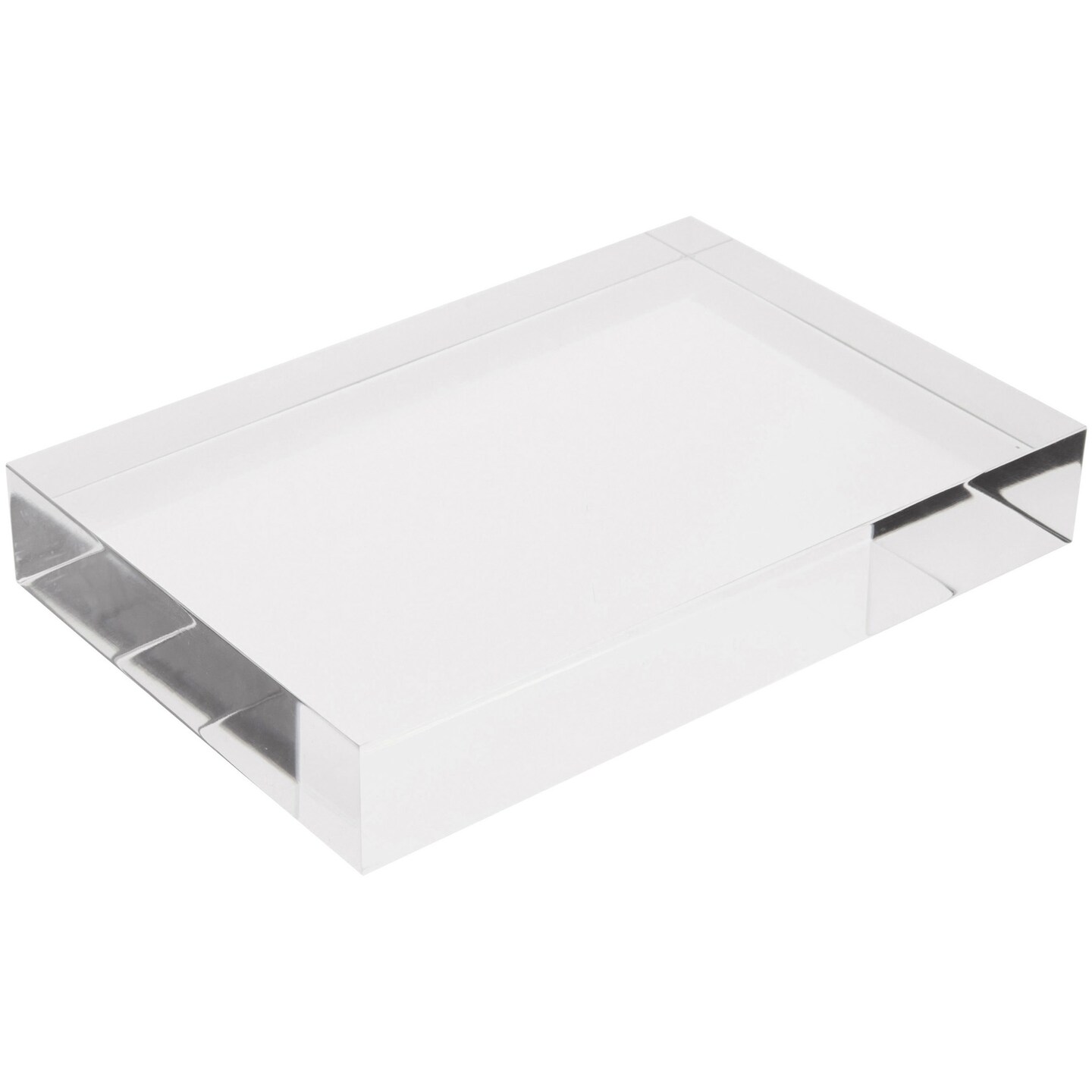 Plymor Clear Polished Acrylic Rectangular Display Block, 1" H x 6" W x 4" D