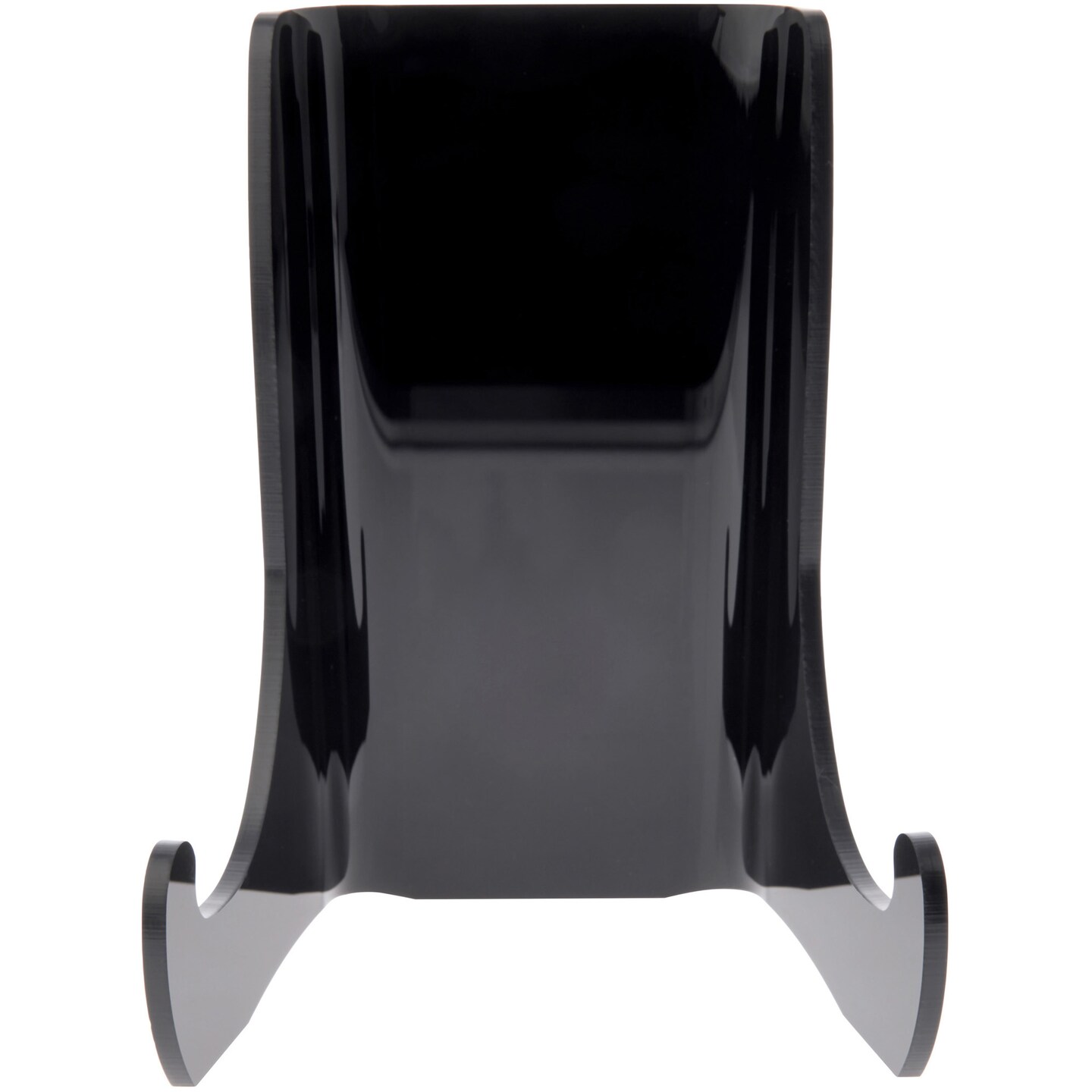 Plymor Black Acrylic Flat Back Easel With Shallow Support Ledges, 4.5" H x 3.375" W x 2.75" D