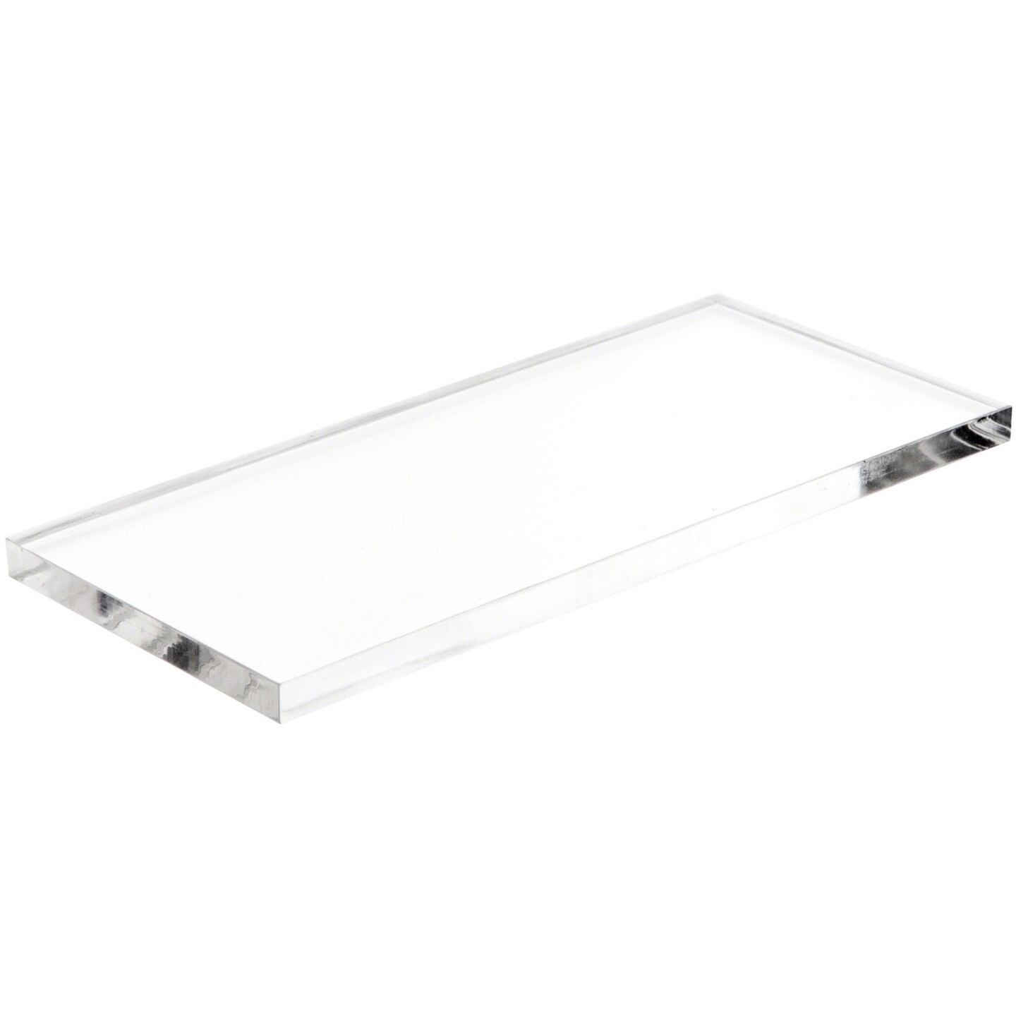 Plymor Clear Acrylic Rectangular Standard-Edge Display Base, 4" W x 2" D x 0.25" H
