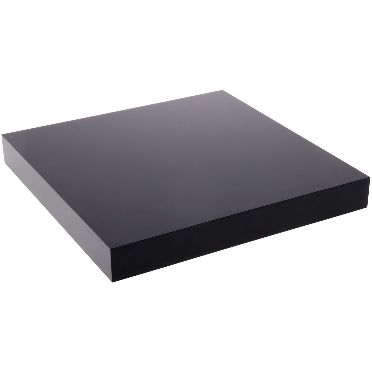 Plymor Black Polished Acrylic Square Display Block, 1" H x 8" W x 8" D