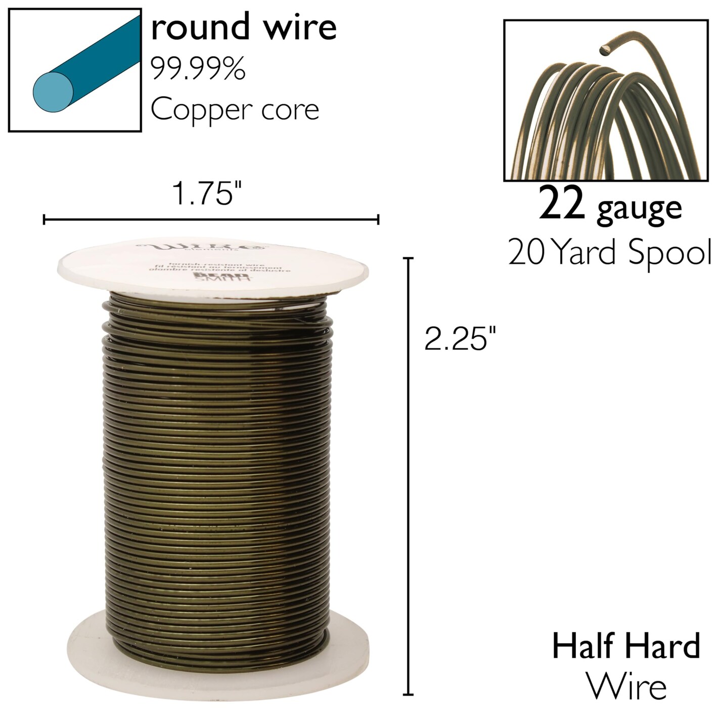 The Beadsmith Wire Elements Lacquered Tarnish-Resistant Copper Wire