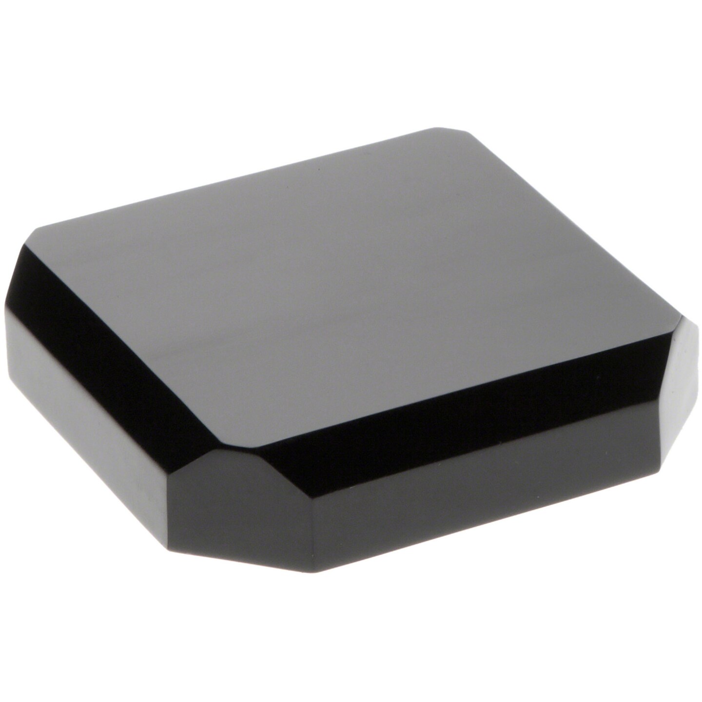 Plymor Black Acrylic Beveled Corner-Cut Display Base, 3" W x 3" D x 0.75" H