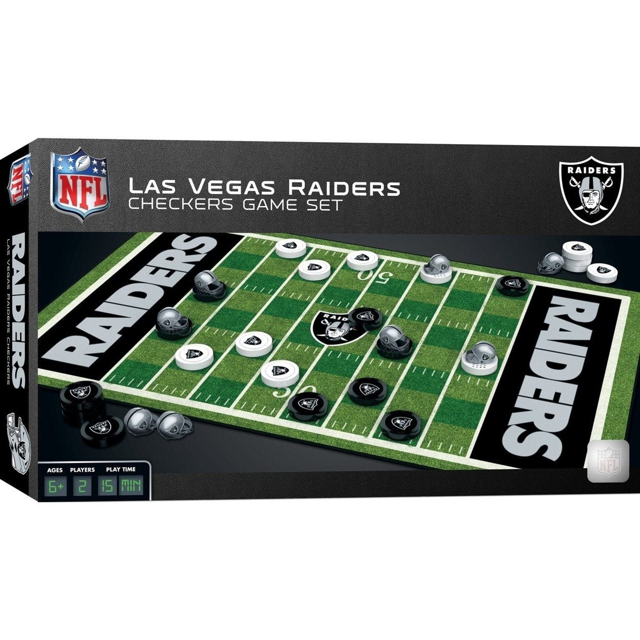 Las Vegas Raiders Checkers Board Game Nfl Officially Licensed Fun For All Ages