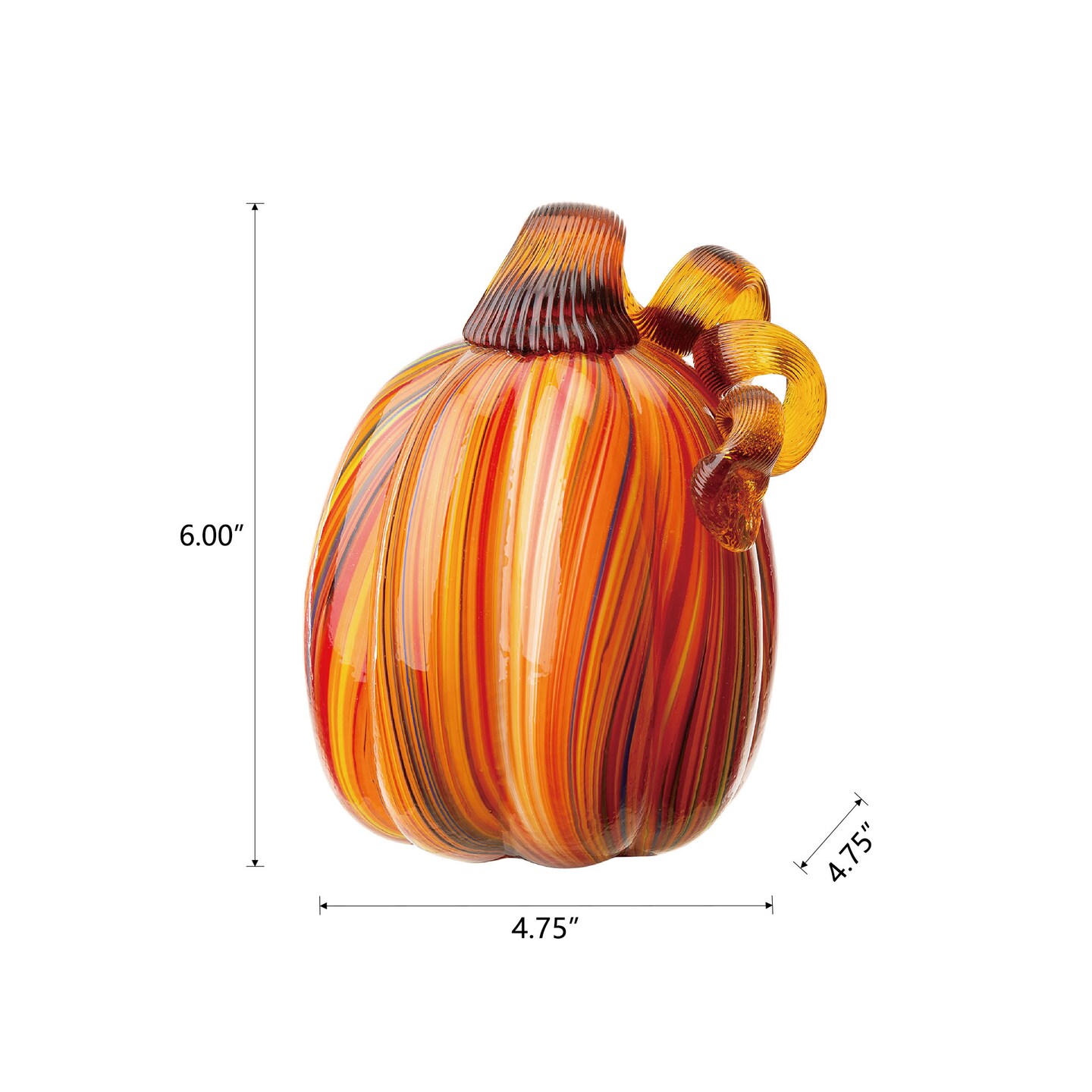 Multi Striped Glass Pumpkin &#x26; Gourd