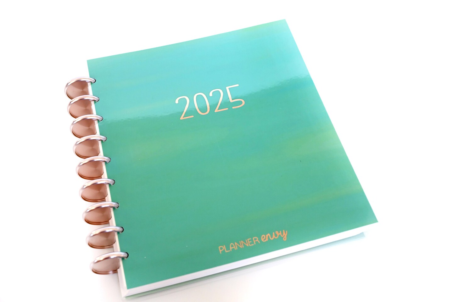 2025 Planner - Mini Signature Layout, Disc Bound - &#x22;Teal Strokes&#x22; (#1102)