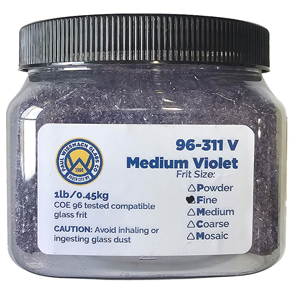 Wissmach Frit Fine Medium Violet Transparent 96-311 1Lb. Jar 96 COE