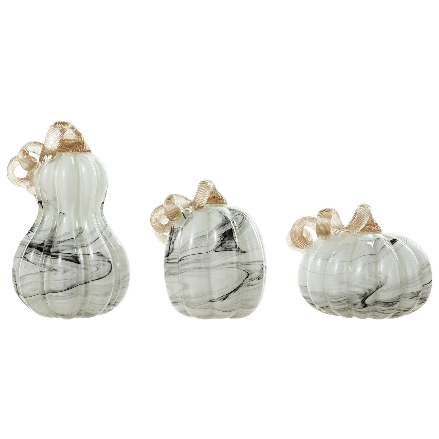 S/3 Glass Pumpkin & Gourd