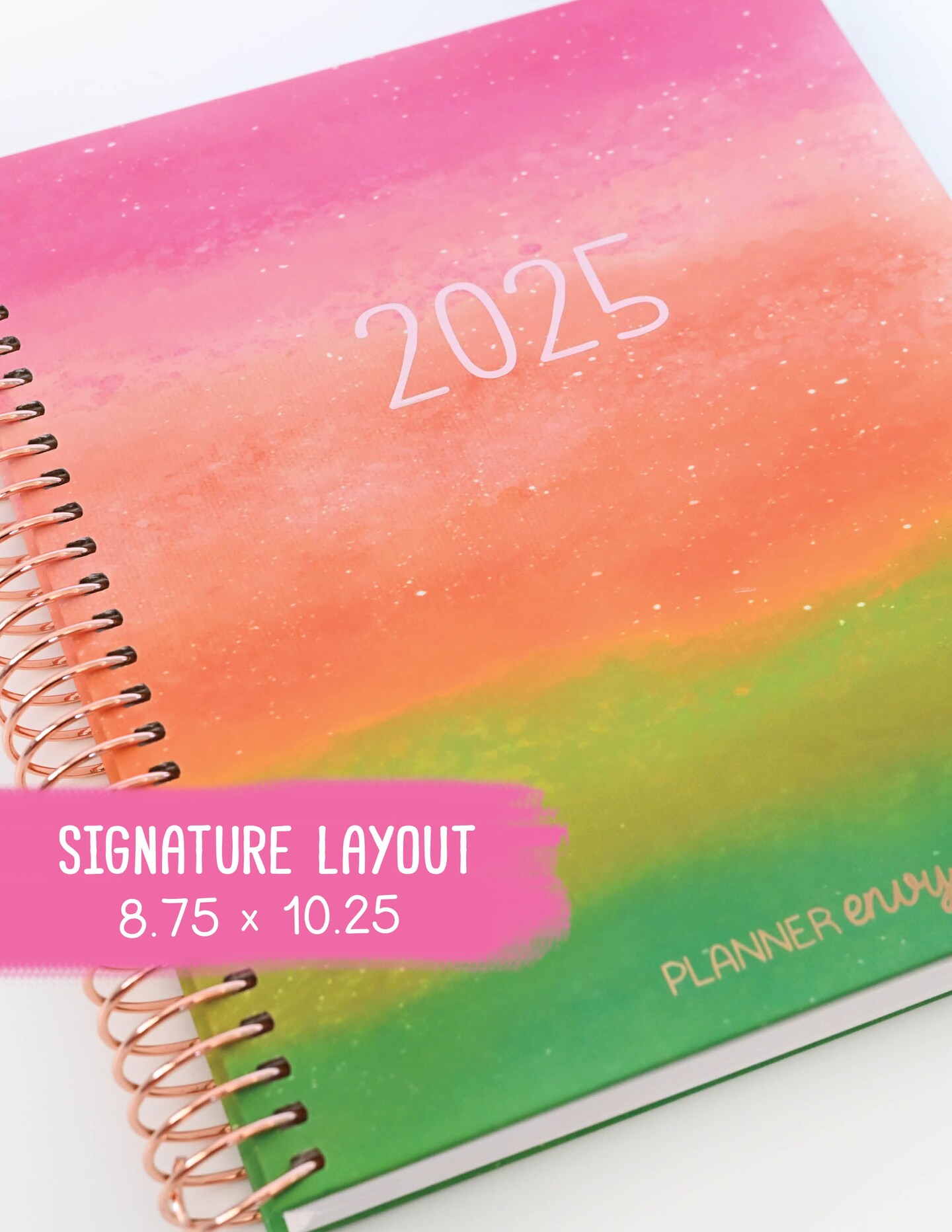 2025 planner signature layout spiral bound rainbow glitz 201