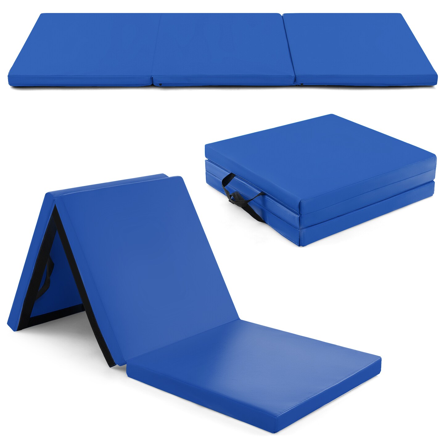 Tri-Fold Gym Mat with Handles and Removable Zippered Cover