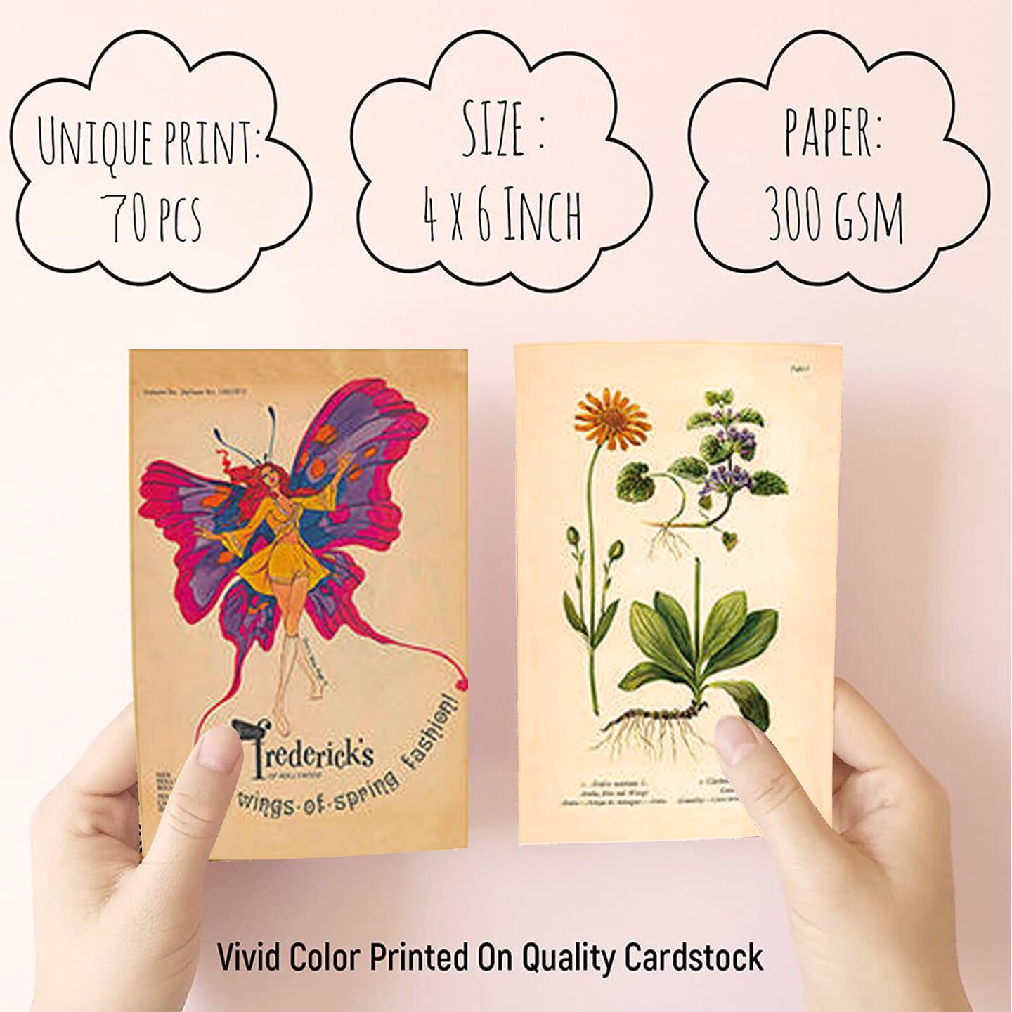 TRAMIN 100 PCS Vintage Posters, Collage Kit Aesthetic Pictures, Cottagecore Room Decor for Bedroom, Cute Dorm Photo Wall Decor for Teen Girls, Botanical Wall Art&#x2026;