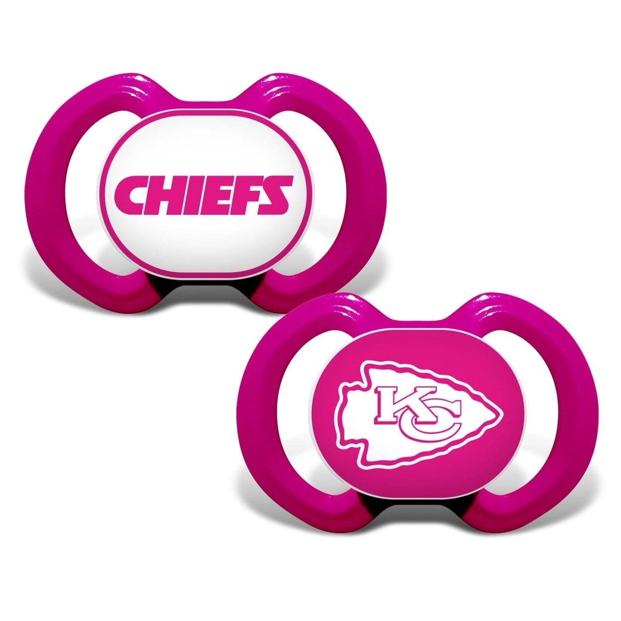 Kansas City Chiefs Pink Pacifier 2-Pack Orthodontic Silicone Bpa-Free ...