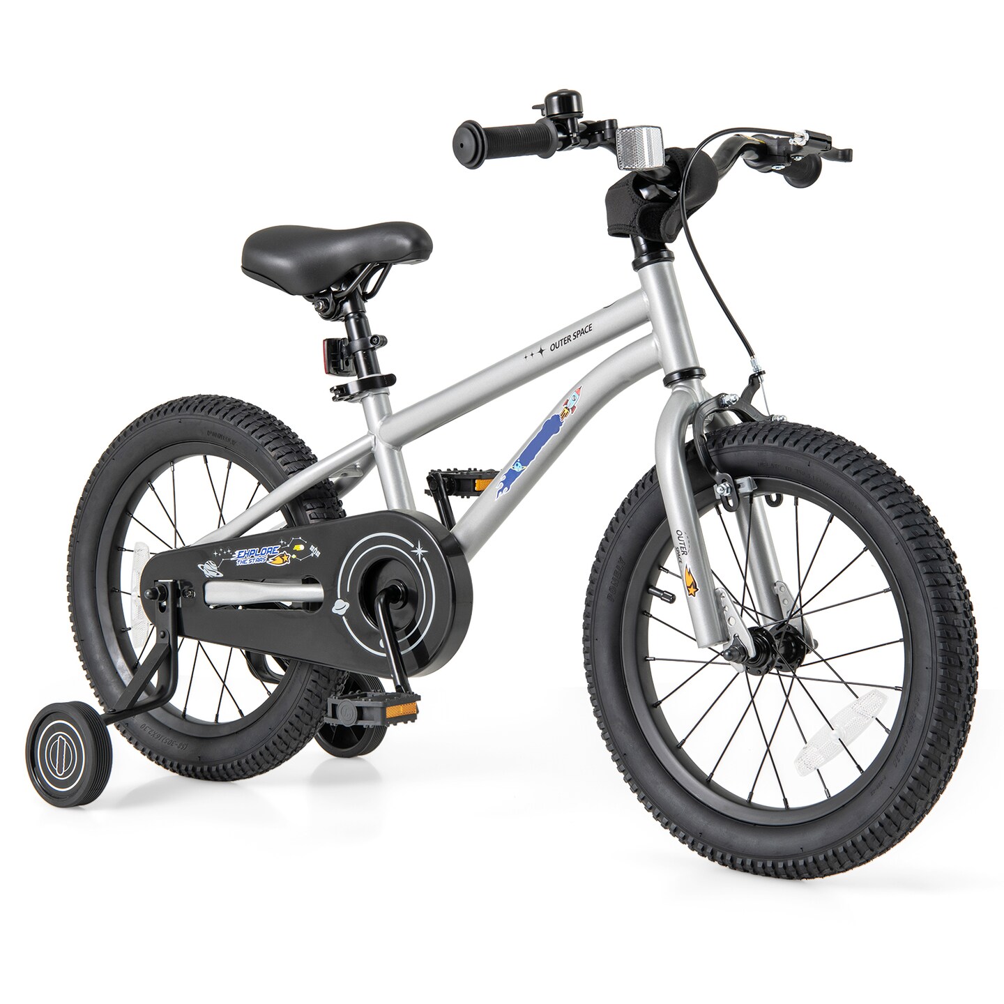 16-Inch Kids Bike Bicycle for Boys Girls 4-7 Adjustable with High Carbon Steel Frame - 45&#x22; x 21&#x22;x 28.5&#x22; (L x W x H)