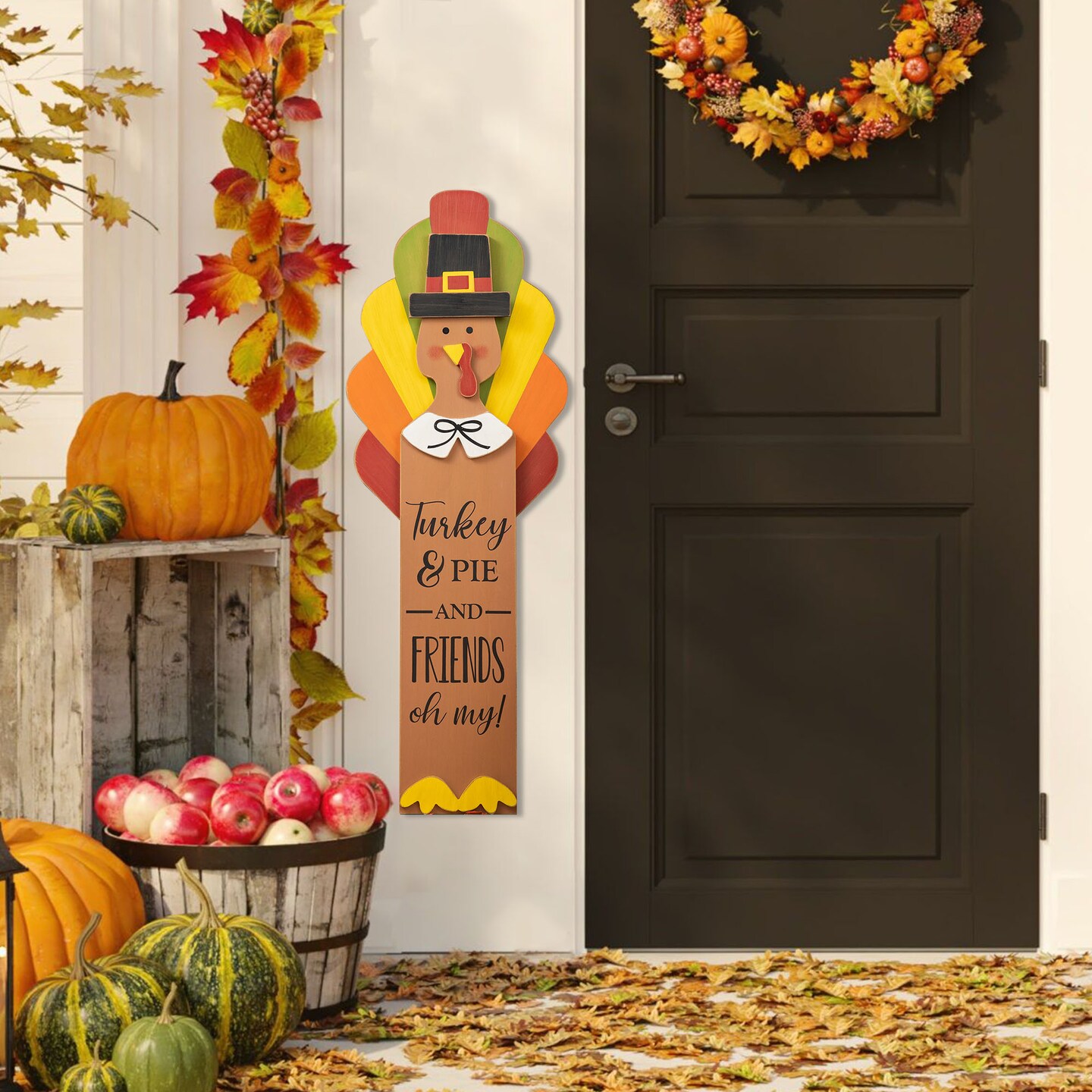 40&#x201C;H Thanksgiving Wooden Turkey Standing D&#xE9;cor