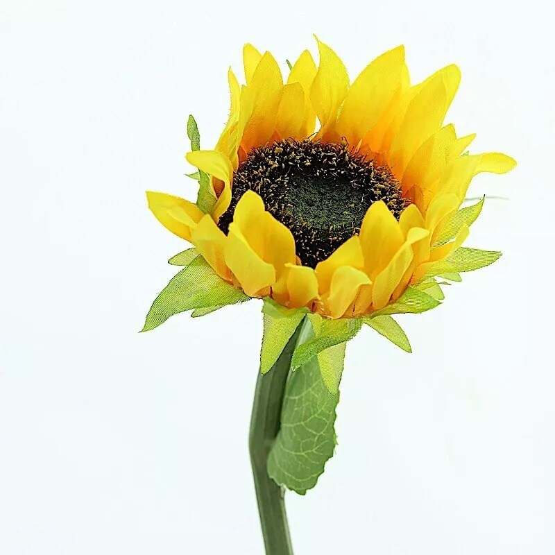 3 Yellow 17-Inch ARTIFICIAL Faux SILK SUNFLOWER Stems Wedding Party Supplies