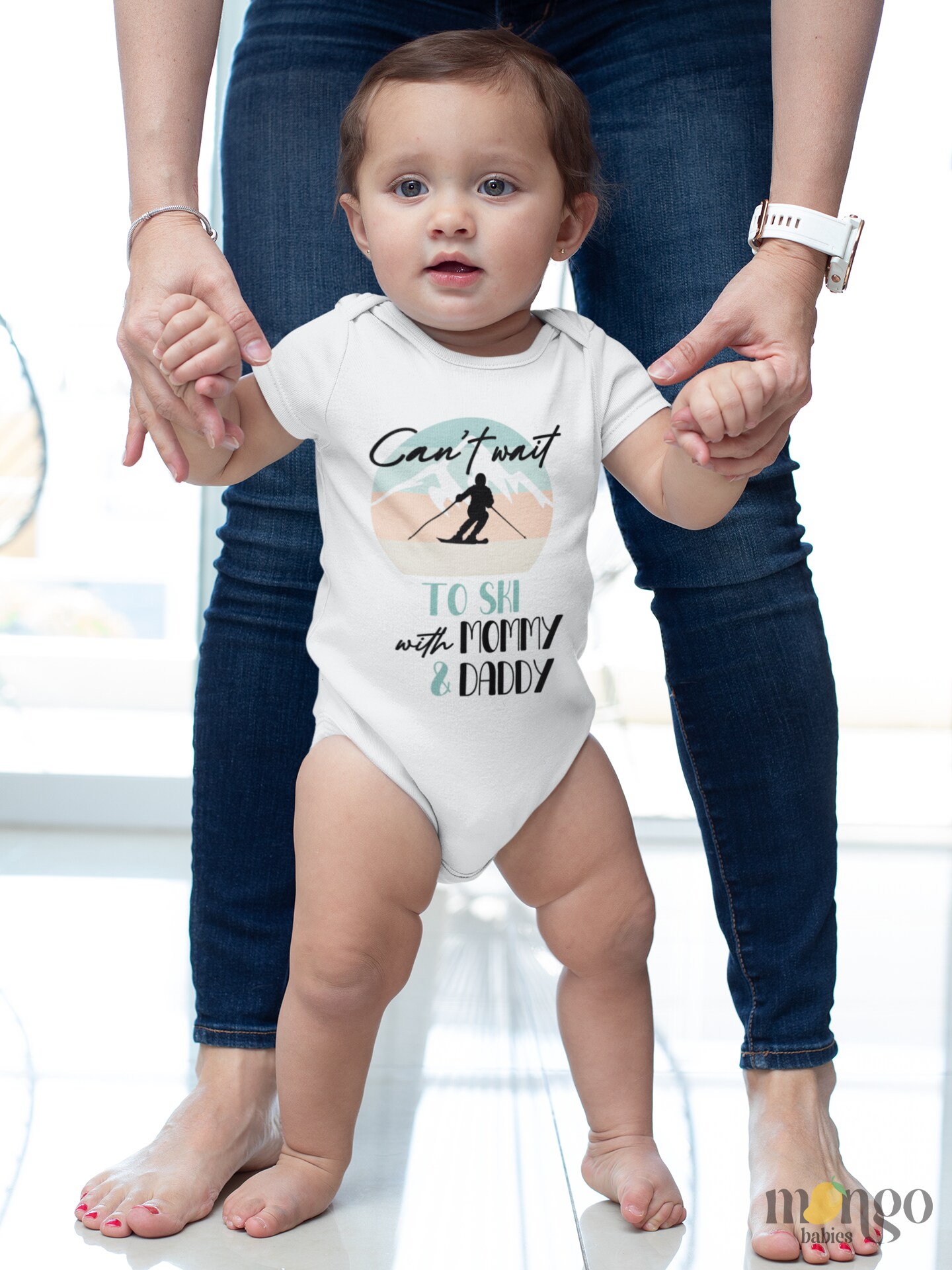 Skiing Baby Bodysuit Kids and Toddler T Shirt Cute Ski Snow Baby Clothes for Boys Girls 327 z MakerPlace by Michaels