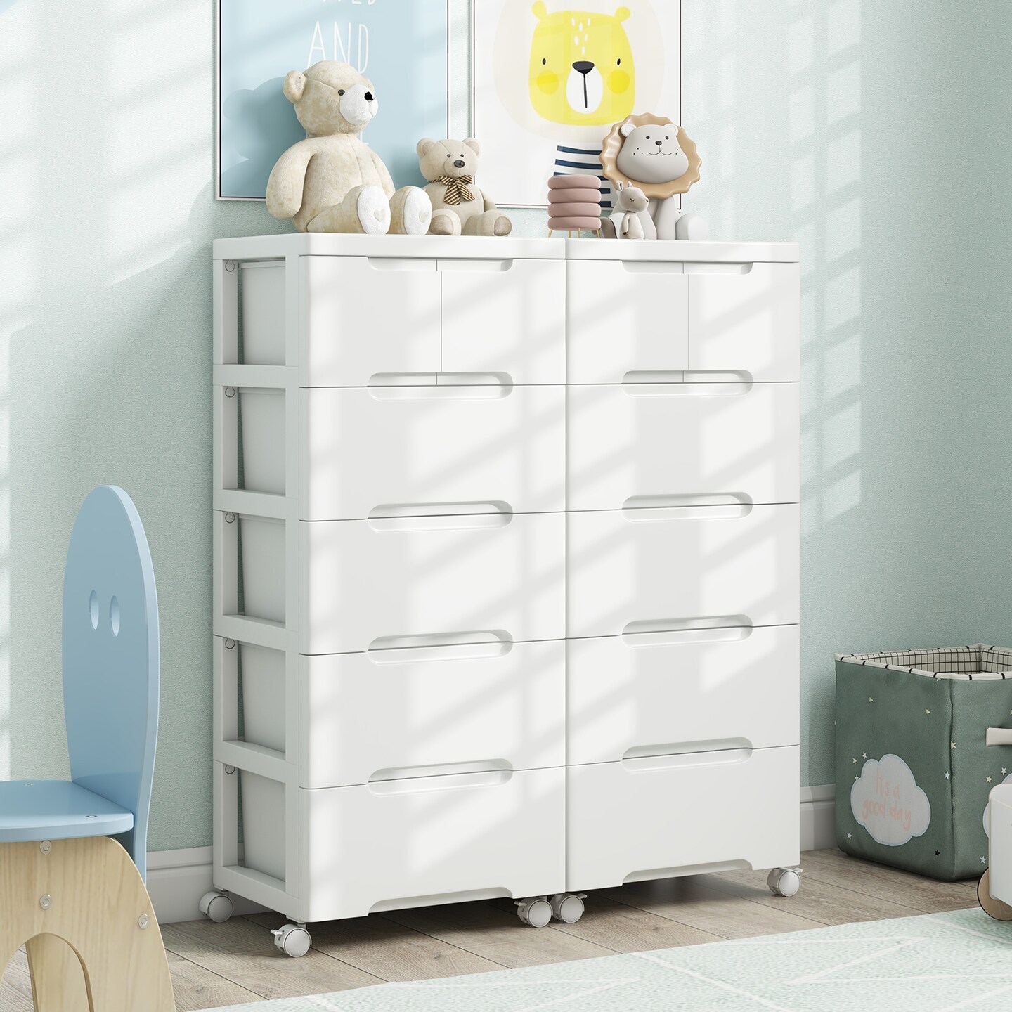 Rolling Storage Cabinet with Universal Wheels