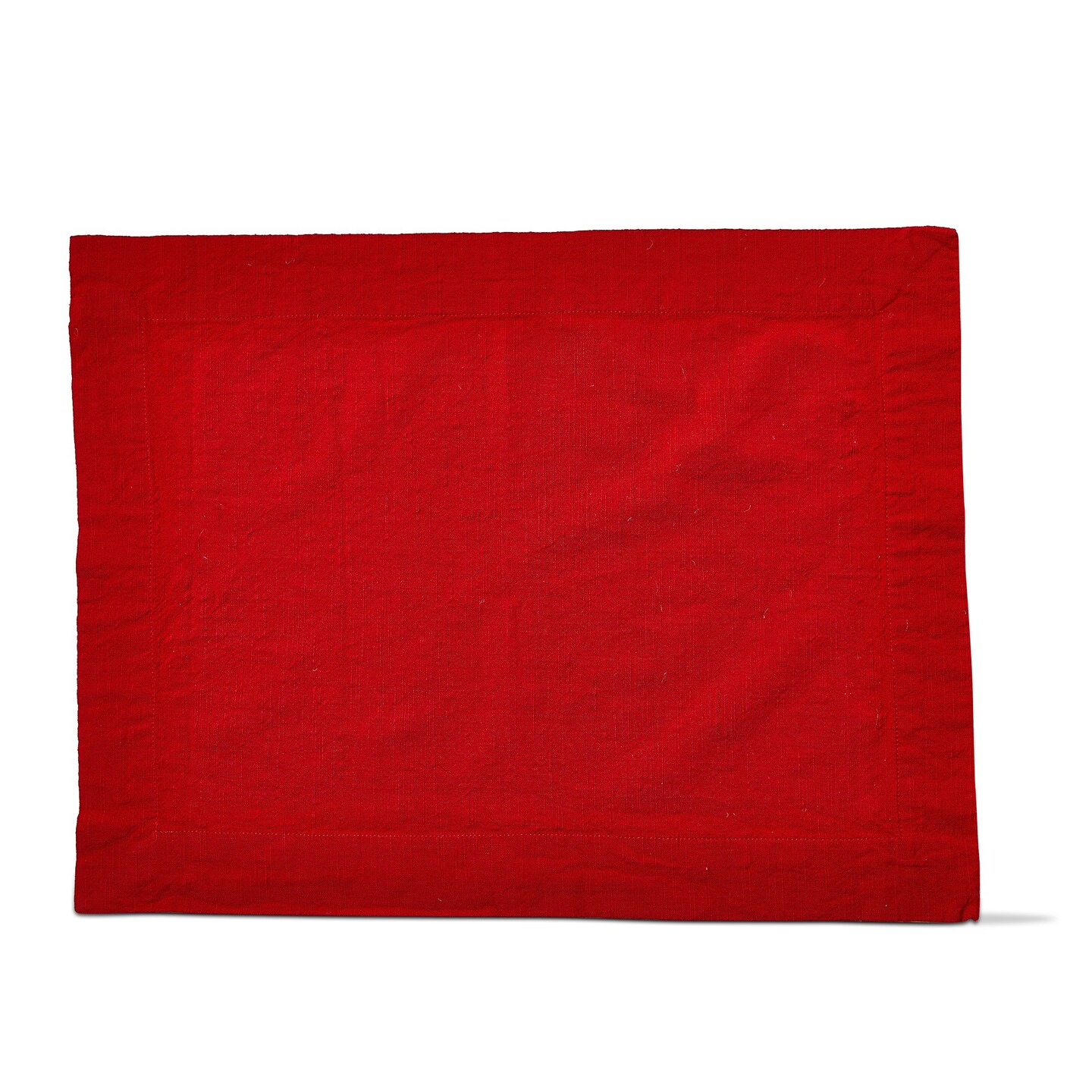 Threads Red Cotton Placemat, 19&#x22;L x 14.5&#x22;W, 2&#x22; Hem