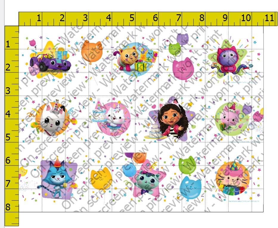 Gabby&#x22;s Dollhouse Edible Cake Topper Image Strips