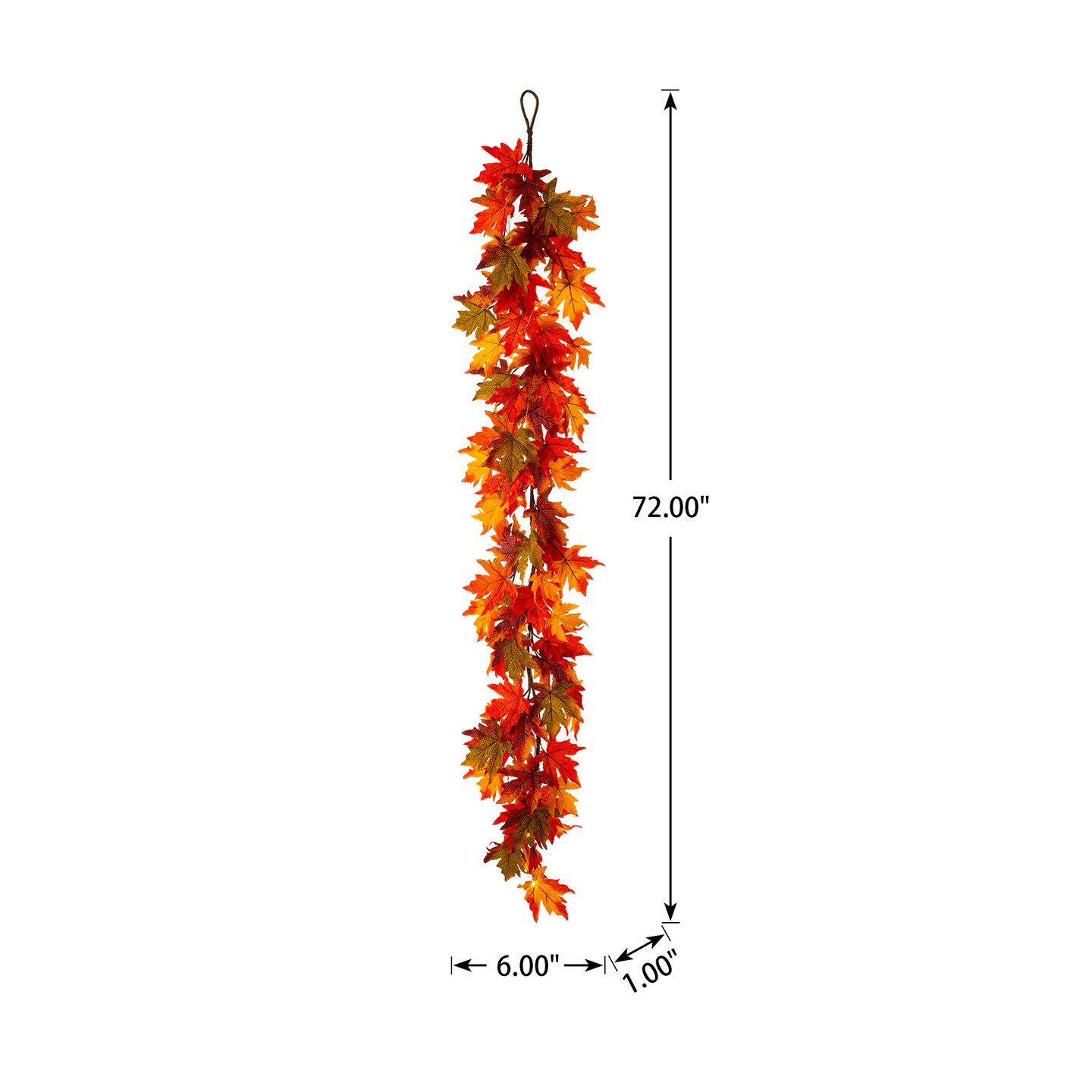 Set of 2 Fall Lighted Maple Leaves Wreath/Garland with Timer