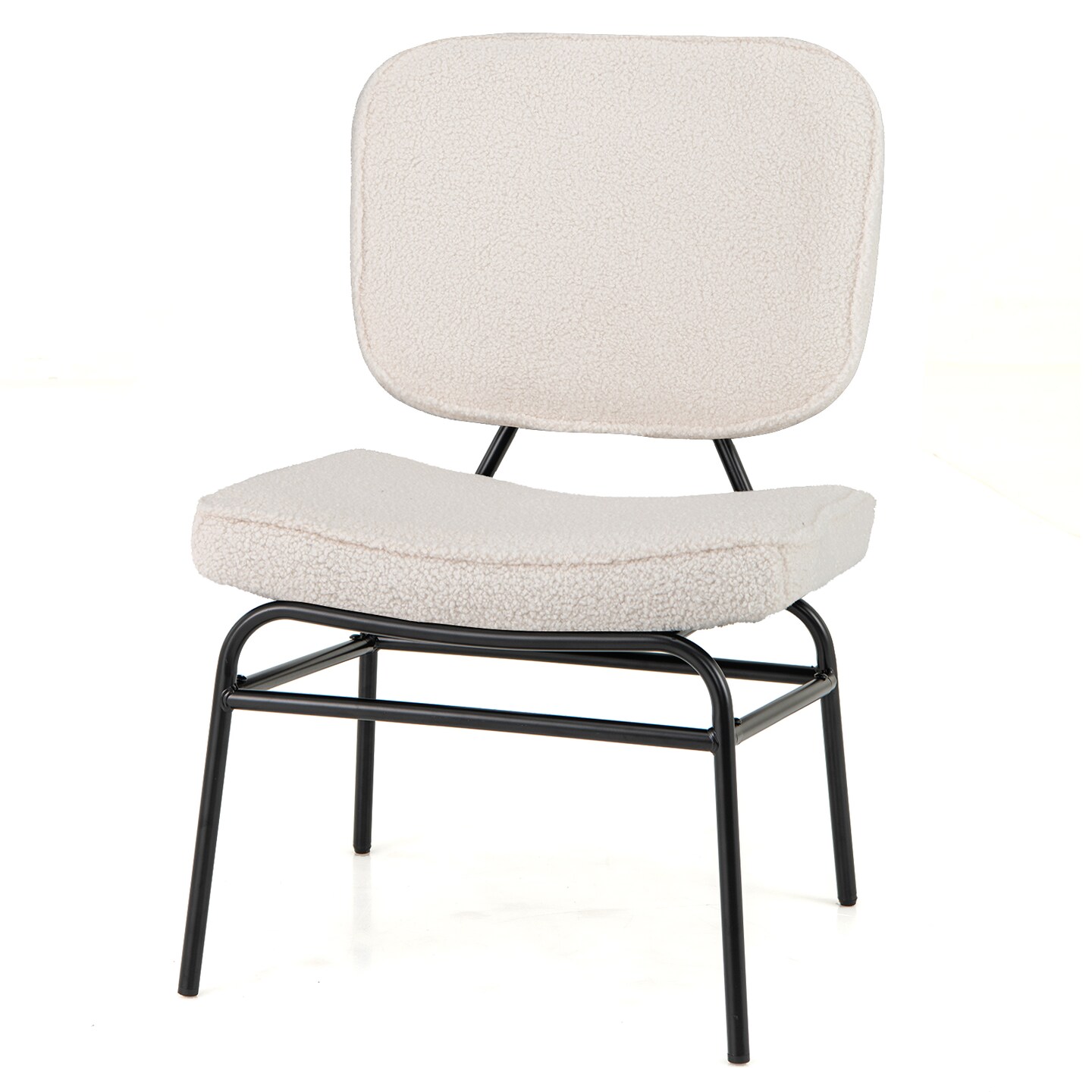 Upholstered Sherpa Accent Chair: Cozy Reading Chair with Soft Sponge Padding